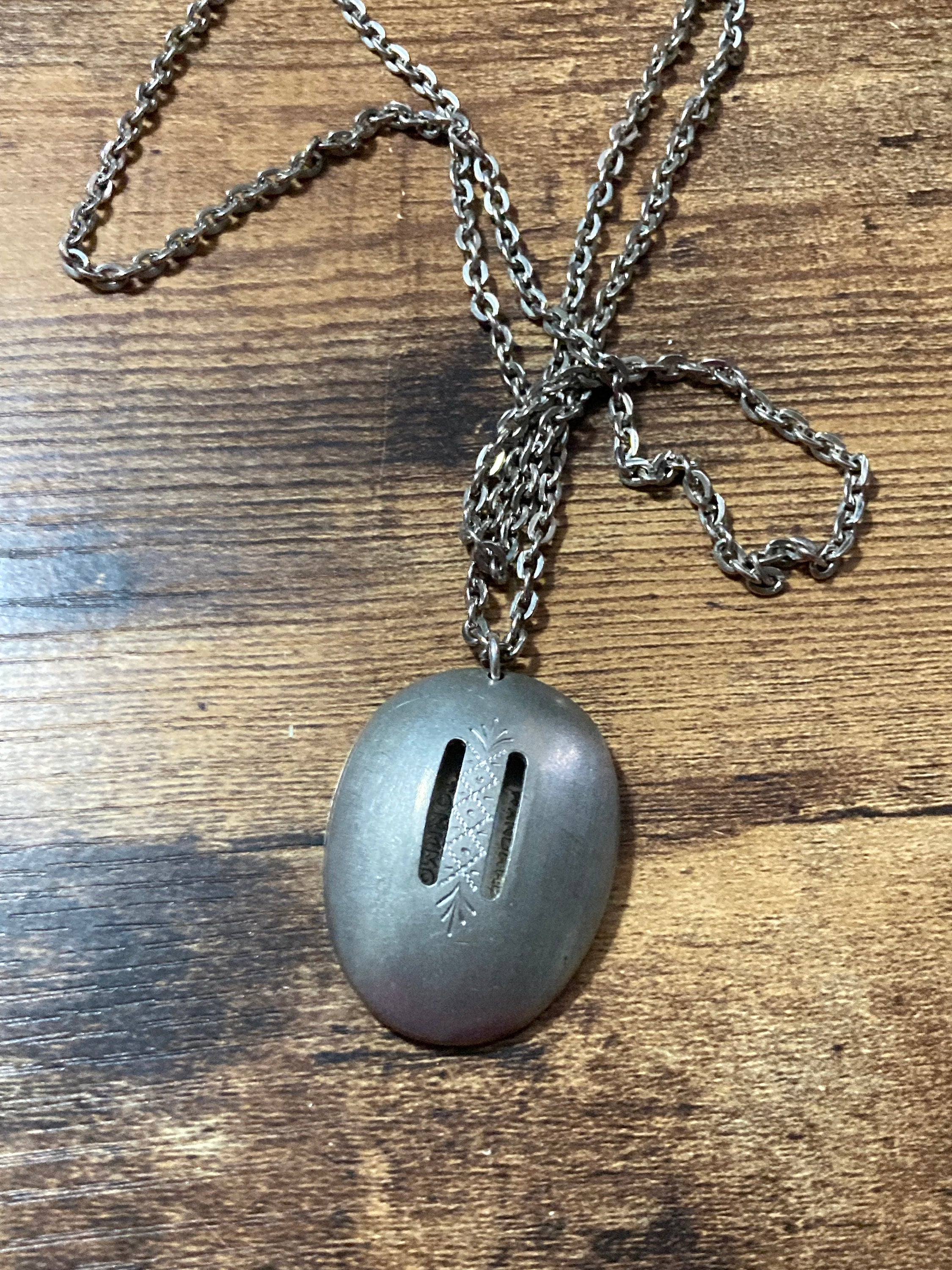 Modernist silver tone stainless Steel necklace with 3d detail