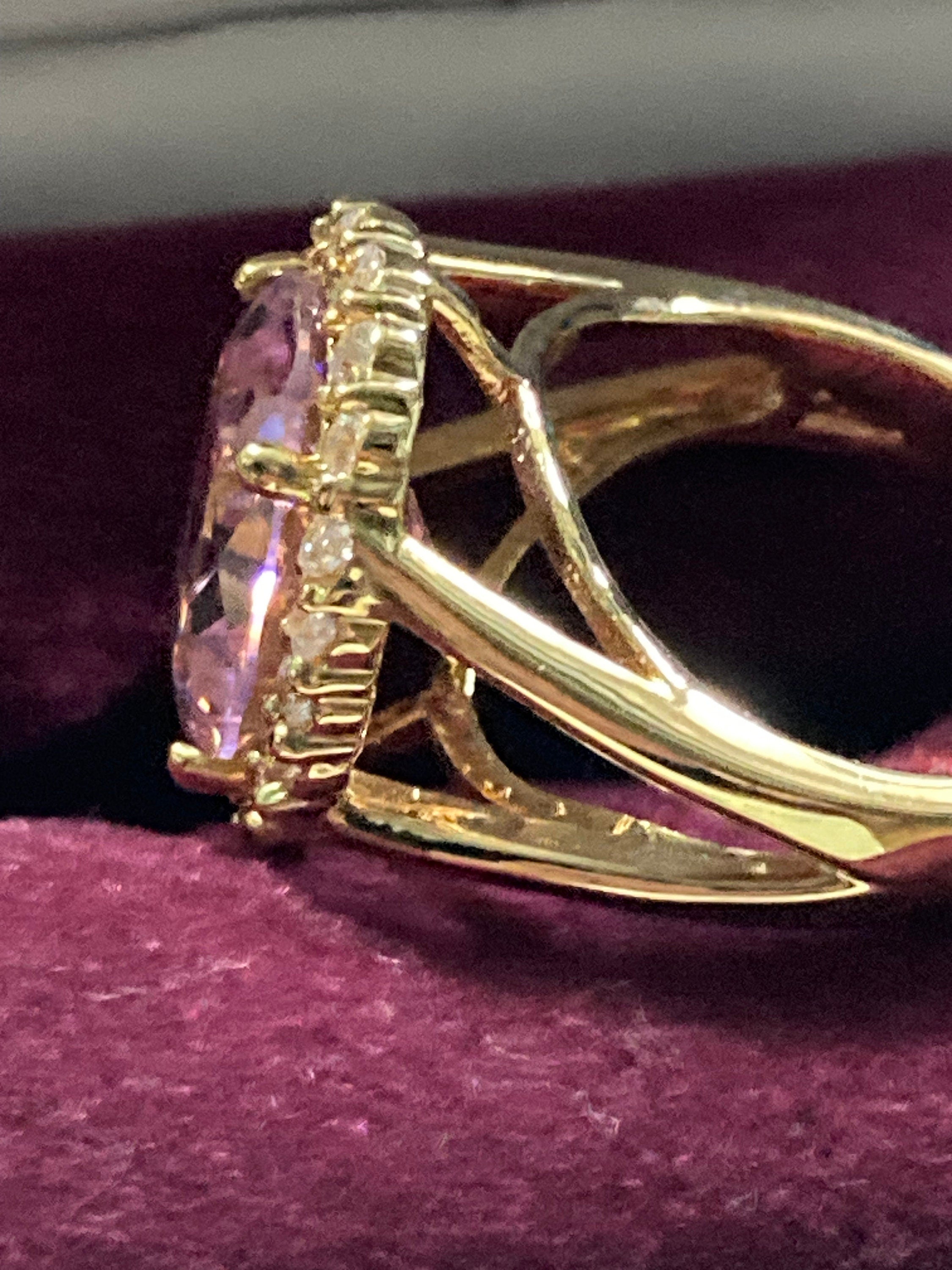 JBK Jacqueline Kennedy Vintage Pink Crystal Cocktail Ring - Size R.5