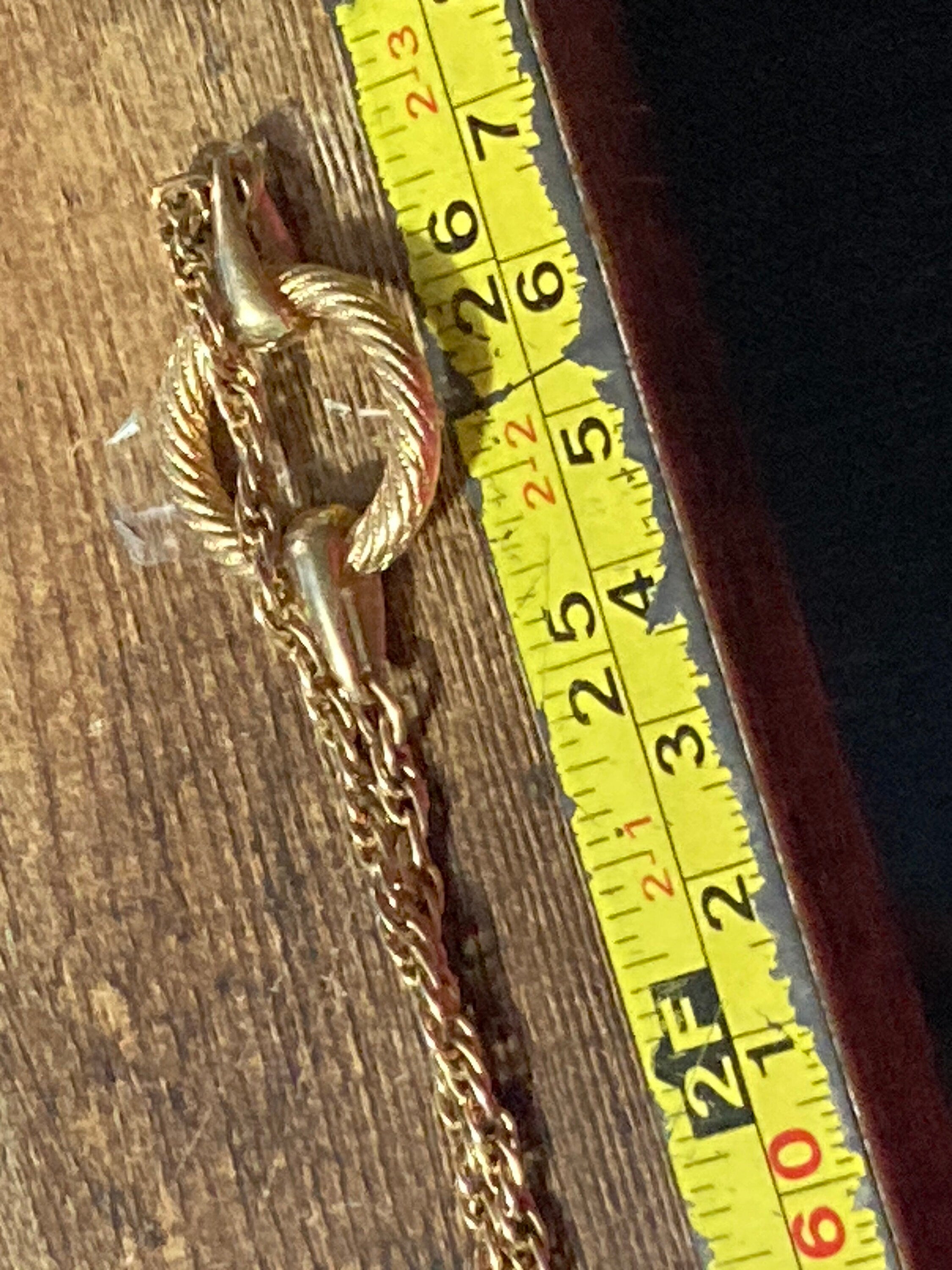 Signed d’orlan designer flapper length 135cm gold plated long hoops station chain necklace