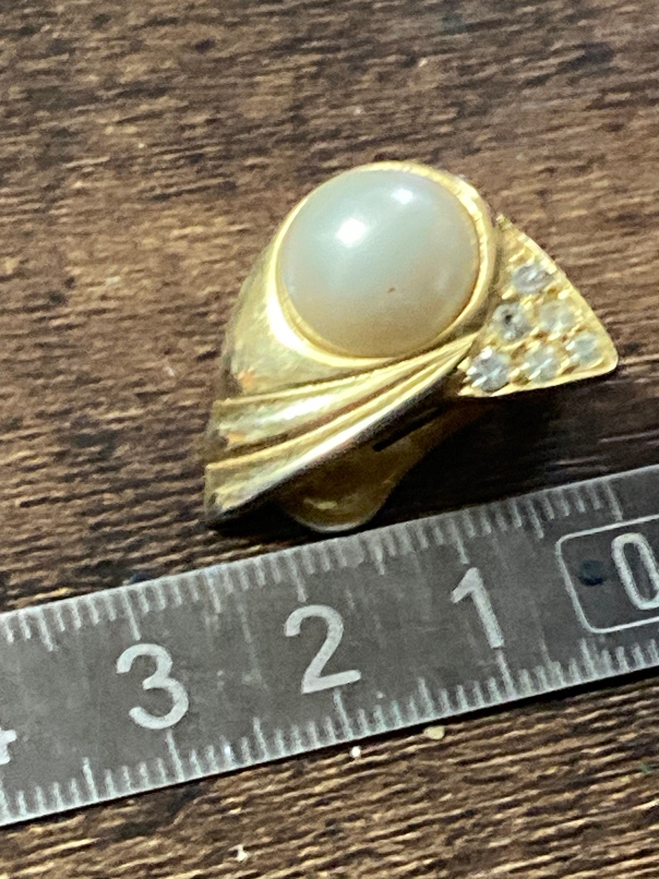 Signed Vendome Vintage gold tone faux pearl Clip On Earrings with clear rhinestone Diamanté