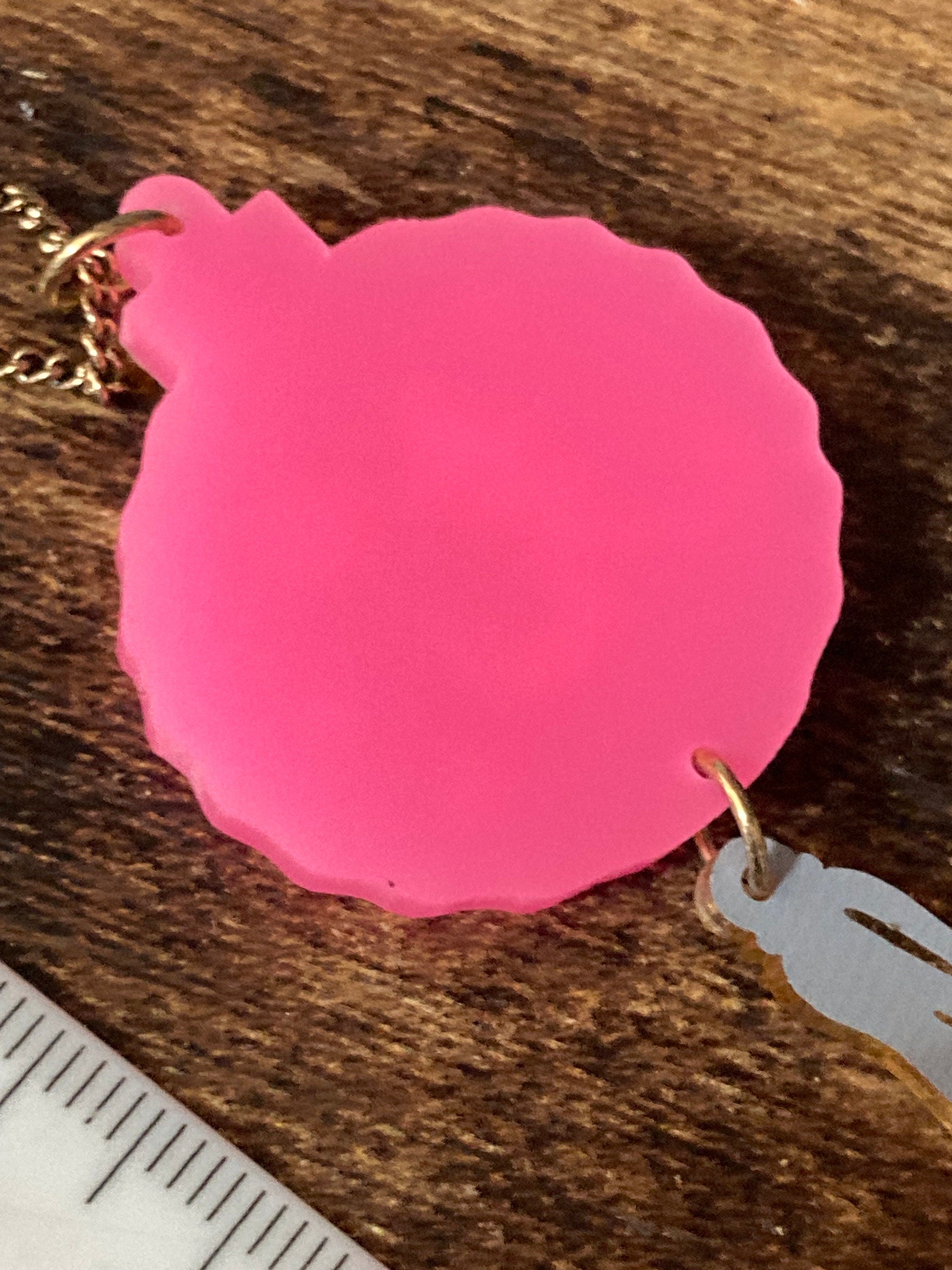 Tatty Devine Chinese lantern bright pink and gold pendant necklace