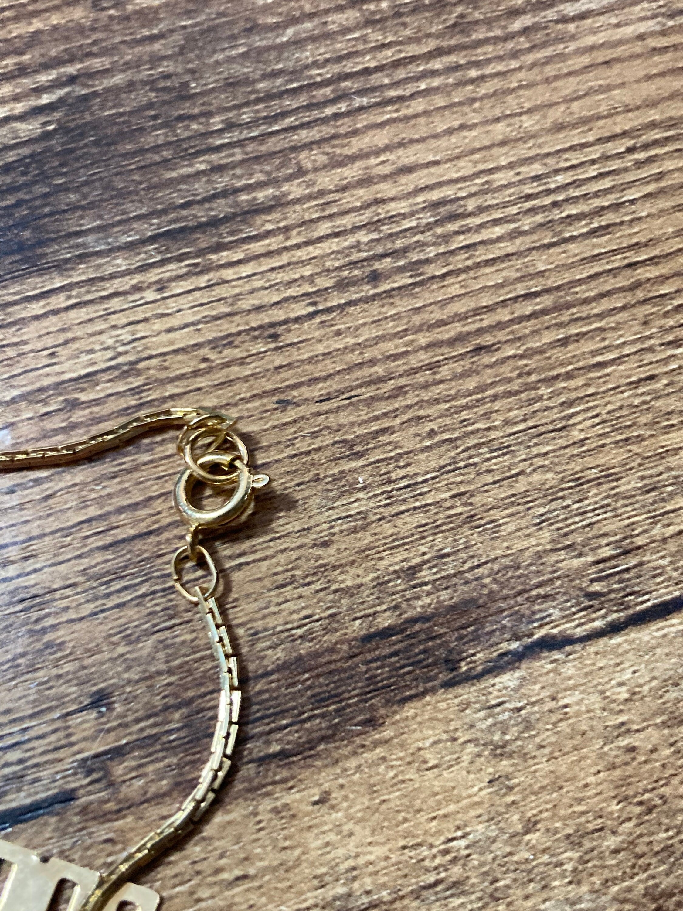 26” 86cm very long fine 1980s thick gold plated fancy link geometric station necklace for layering