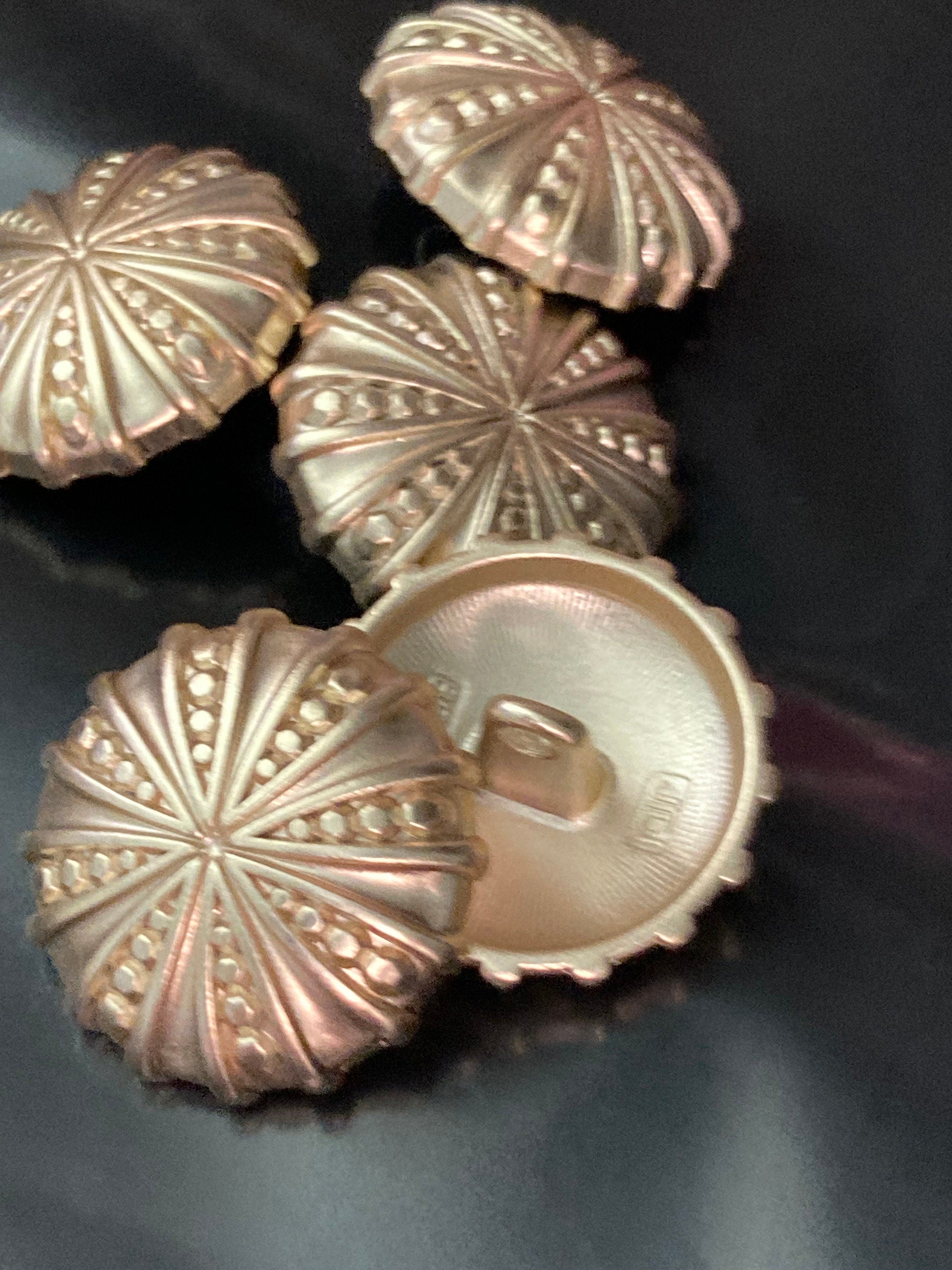 Pack 5 20mm Matt Sift gold tone Sea urchin nautical buttons with metal shank