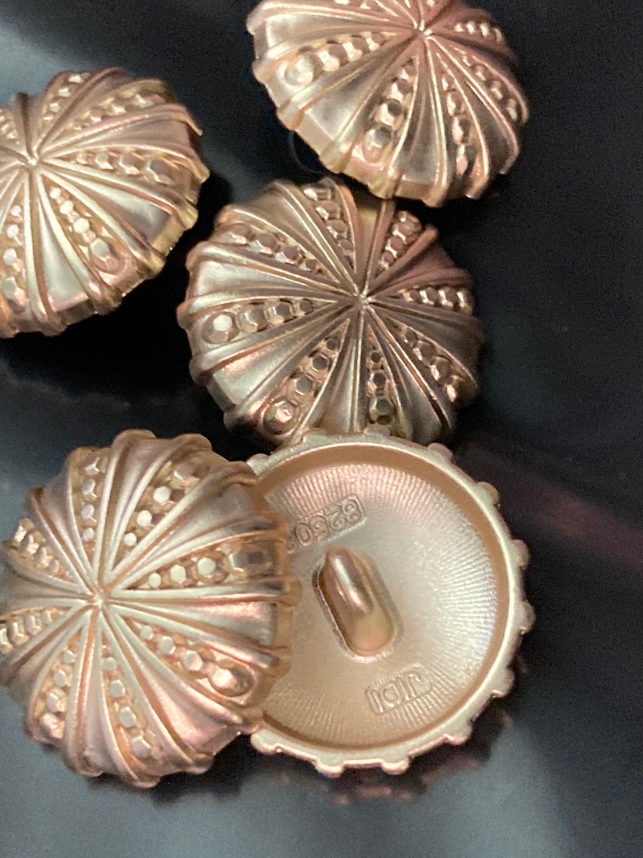 Pack 5 20mm Matt Sift gold tone Sea urchin nautical buttons with metal shank
