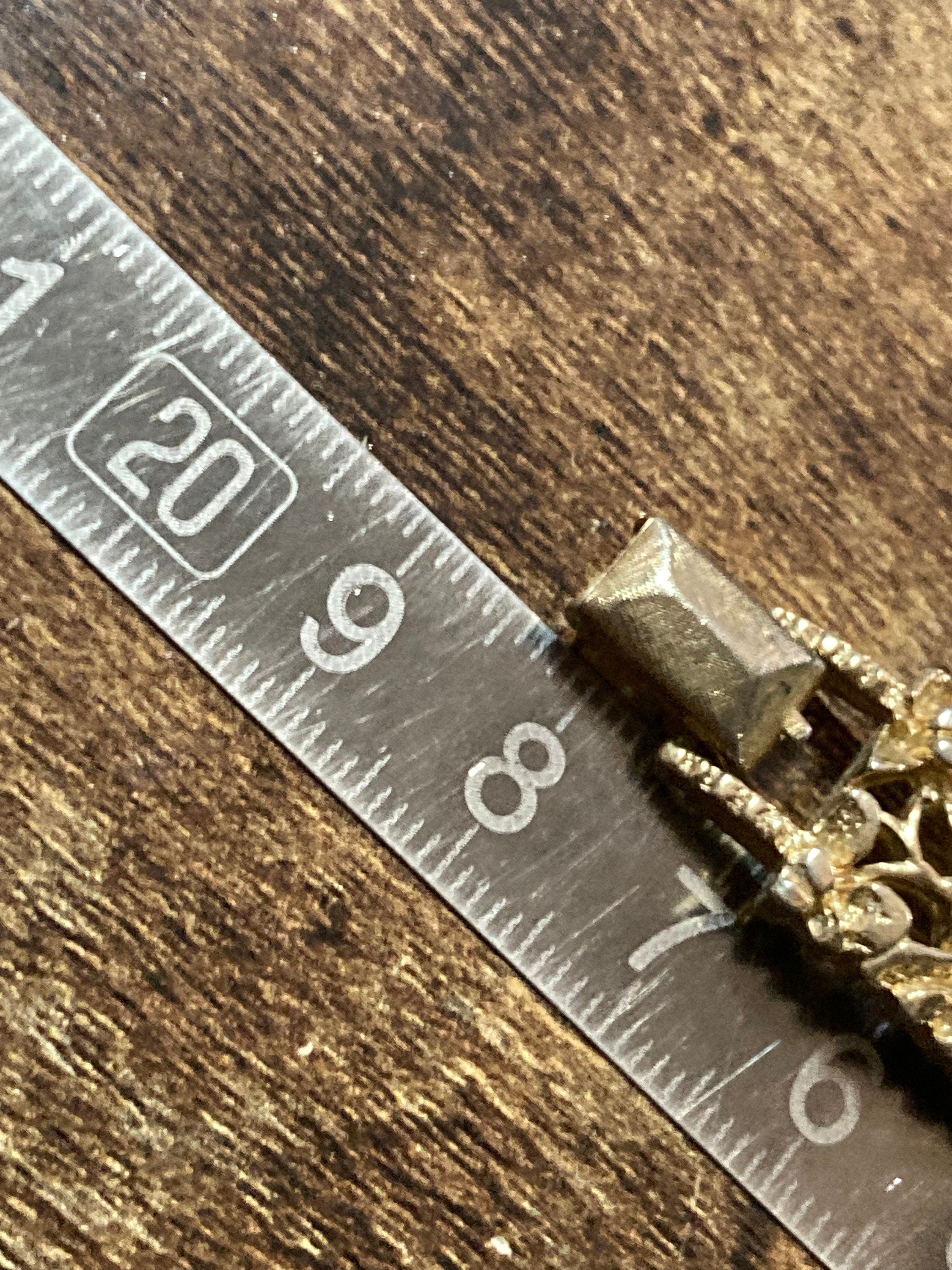 Vintage citrine Glass cocktail bracelet Gold Tone panel link 1960s MCM