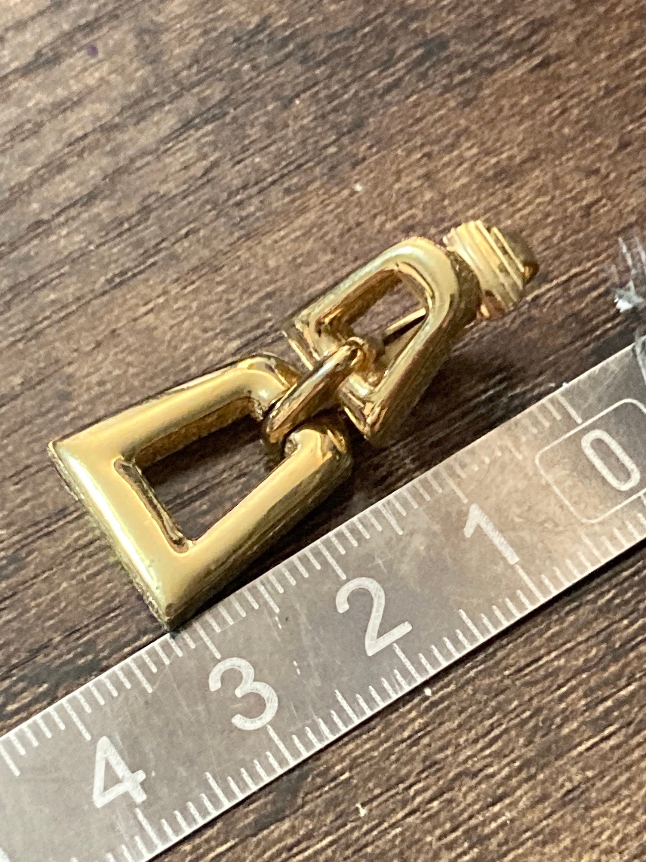 Signed d’orlan modernist gold tone door knocker clip on earrings DORLAN