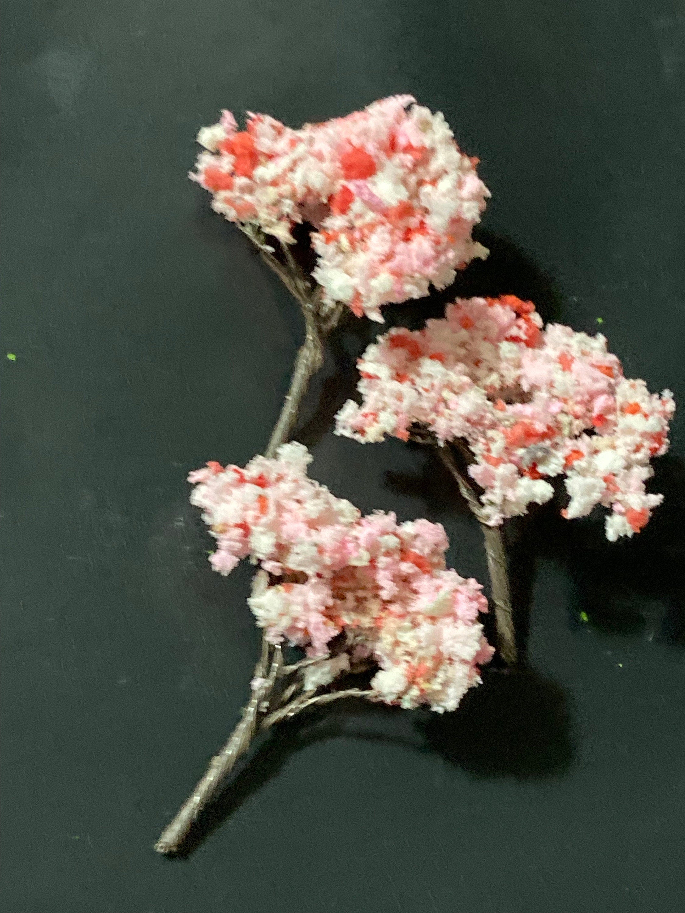 3 pieces 4cm light pink miniature Japanese blossom tree cake toppers micro landscape scenery woodland