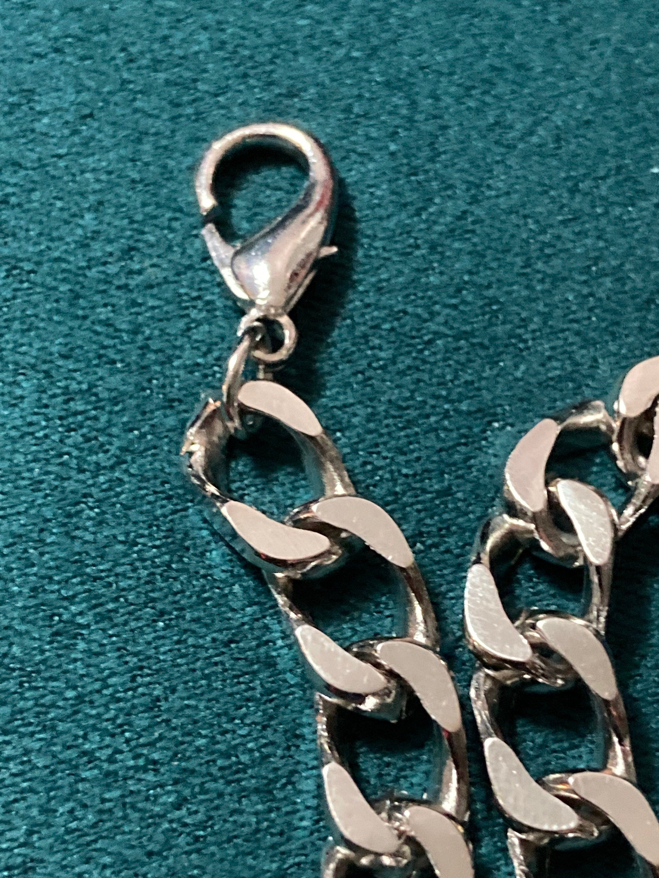 27.5” 91cm long vintage 80s silver plated layering flat curb chain necklace old shop stock