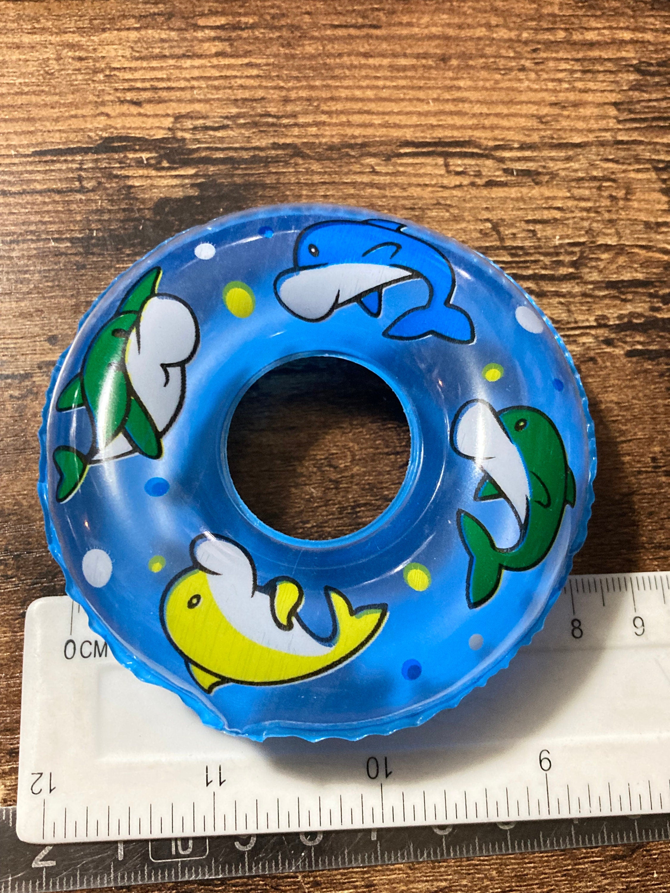Miniature inflatable beach scene seaside swimming ring cake topper decoration
