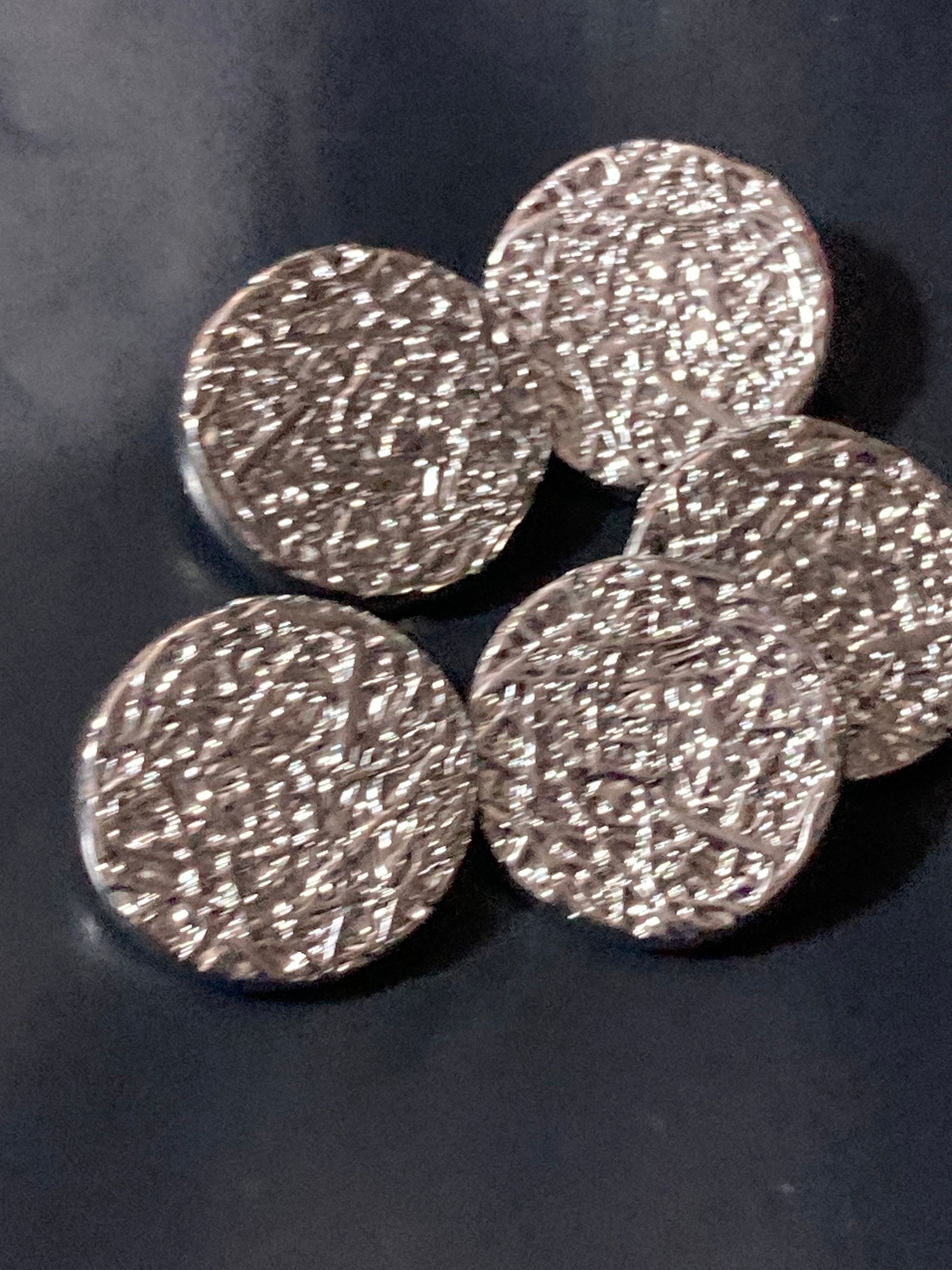 Pack 5 23mm brutalist textured silver tone metal buttons ideal blazer cardigan