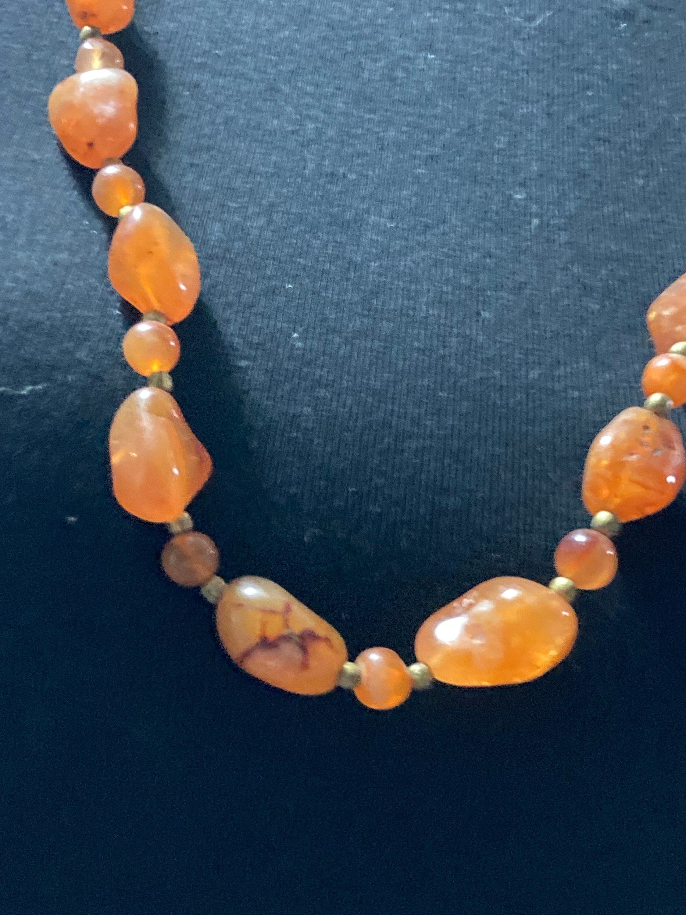 Vintage beaded natural necklace gemstone long bead necklace