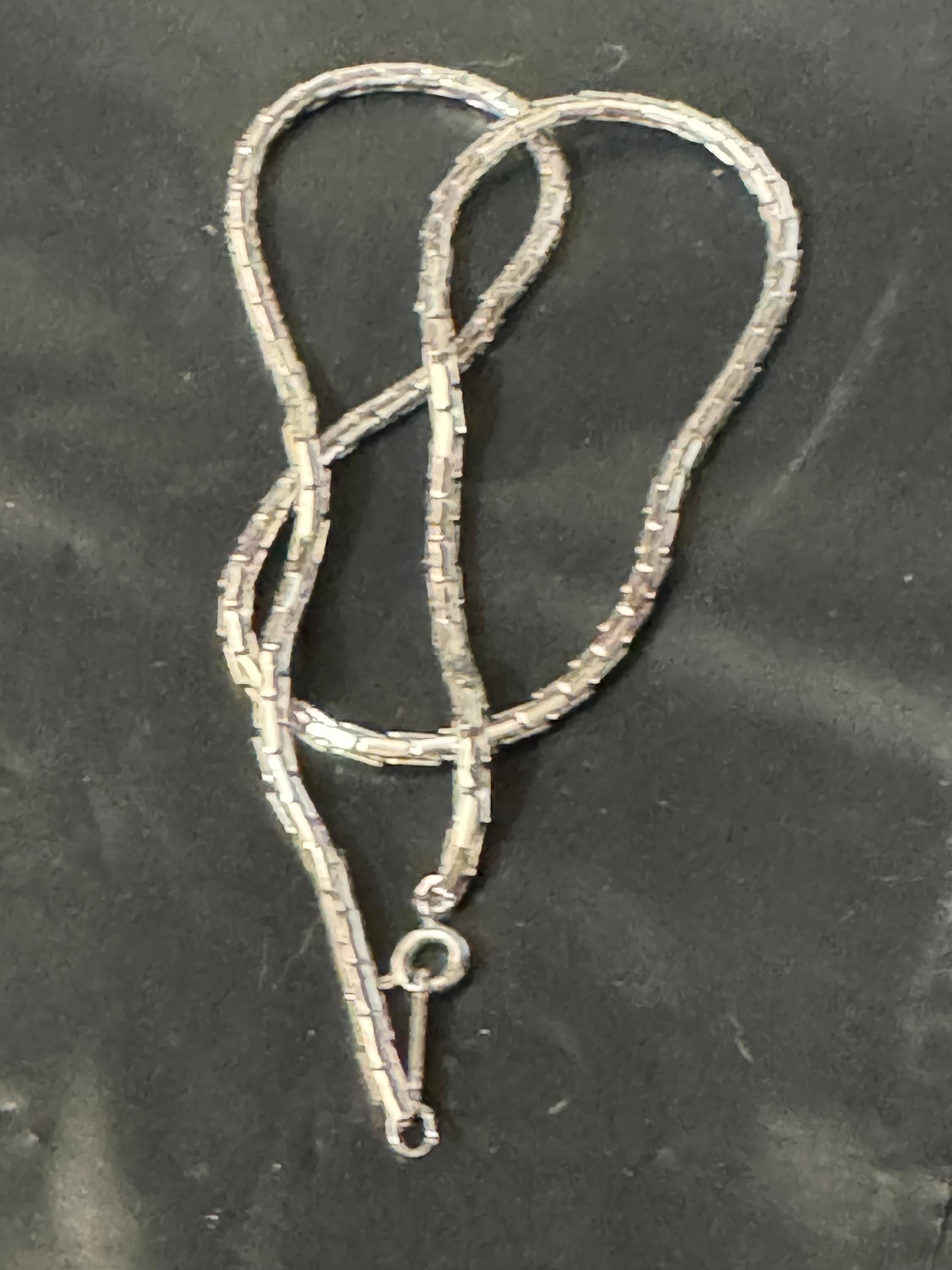 Signed d’orlan designer long 48cm silver plated chain necklace