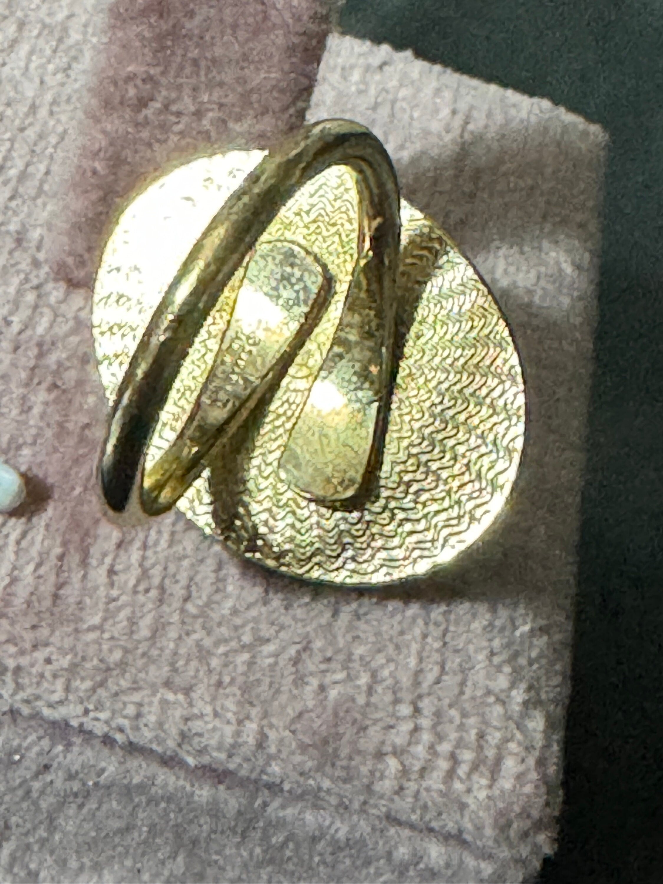 Sarah Coventry gold 1970s brutalist brown gemstone large cocktail ring adjustable L M N