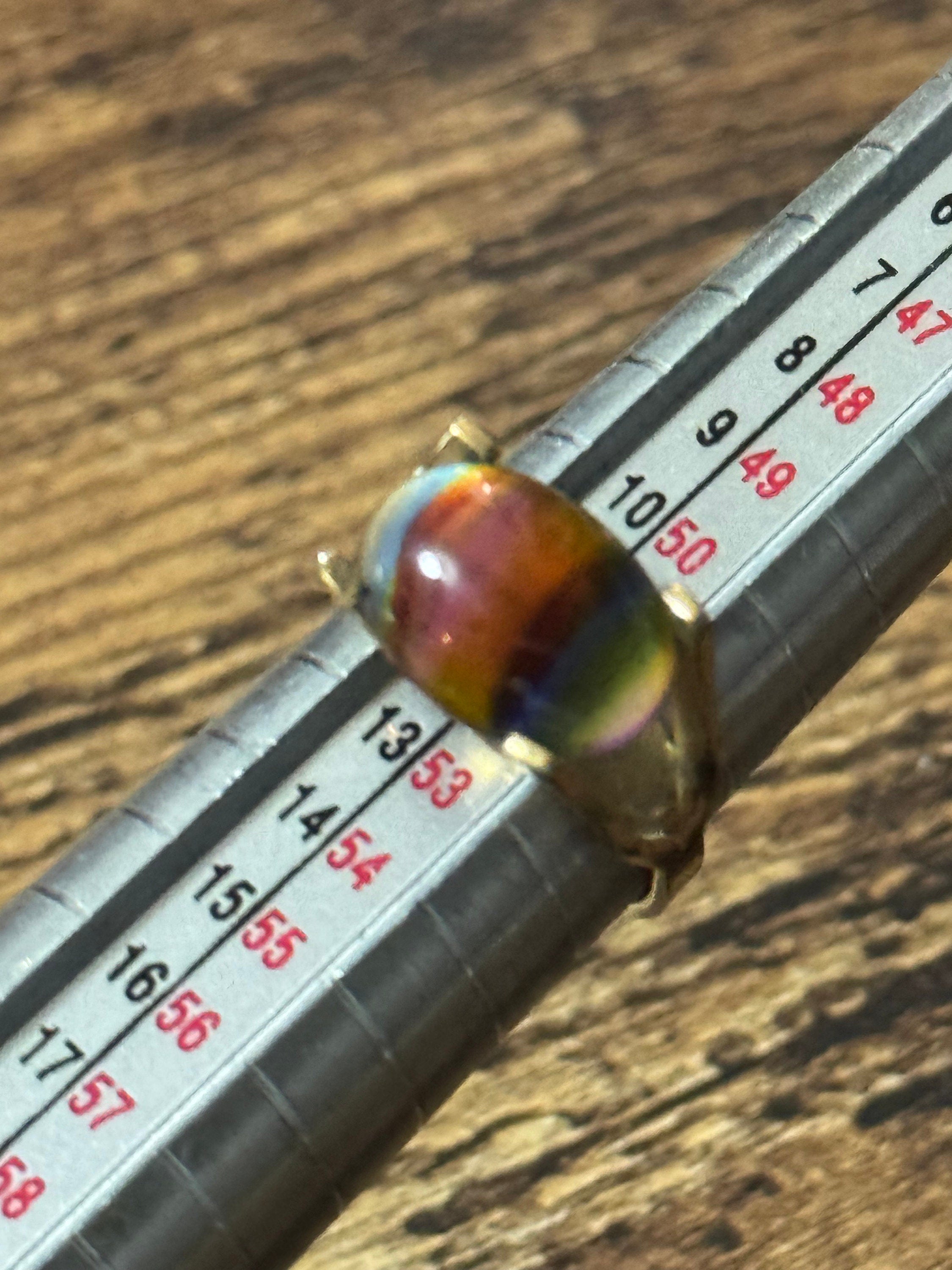 Sarah Coventry gold 1970s brutalist brown gemstone large cocktail ring adjustable L M N