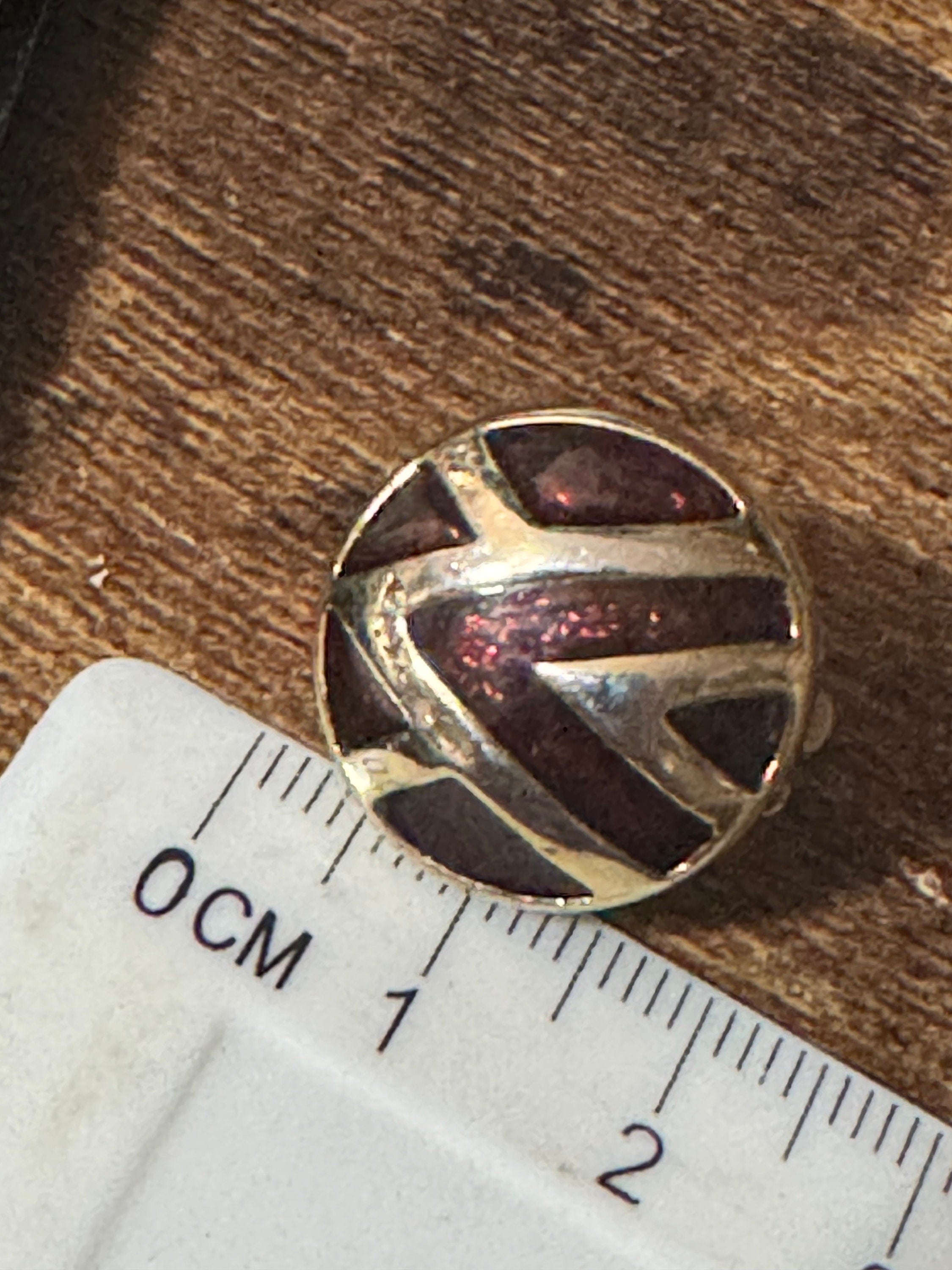 Vintage brown enamel gold tone Clip On Stud Earrings 1980s retro