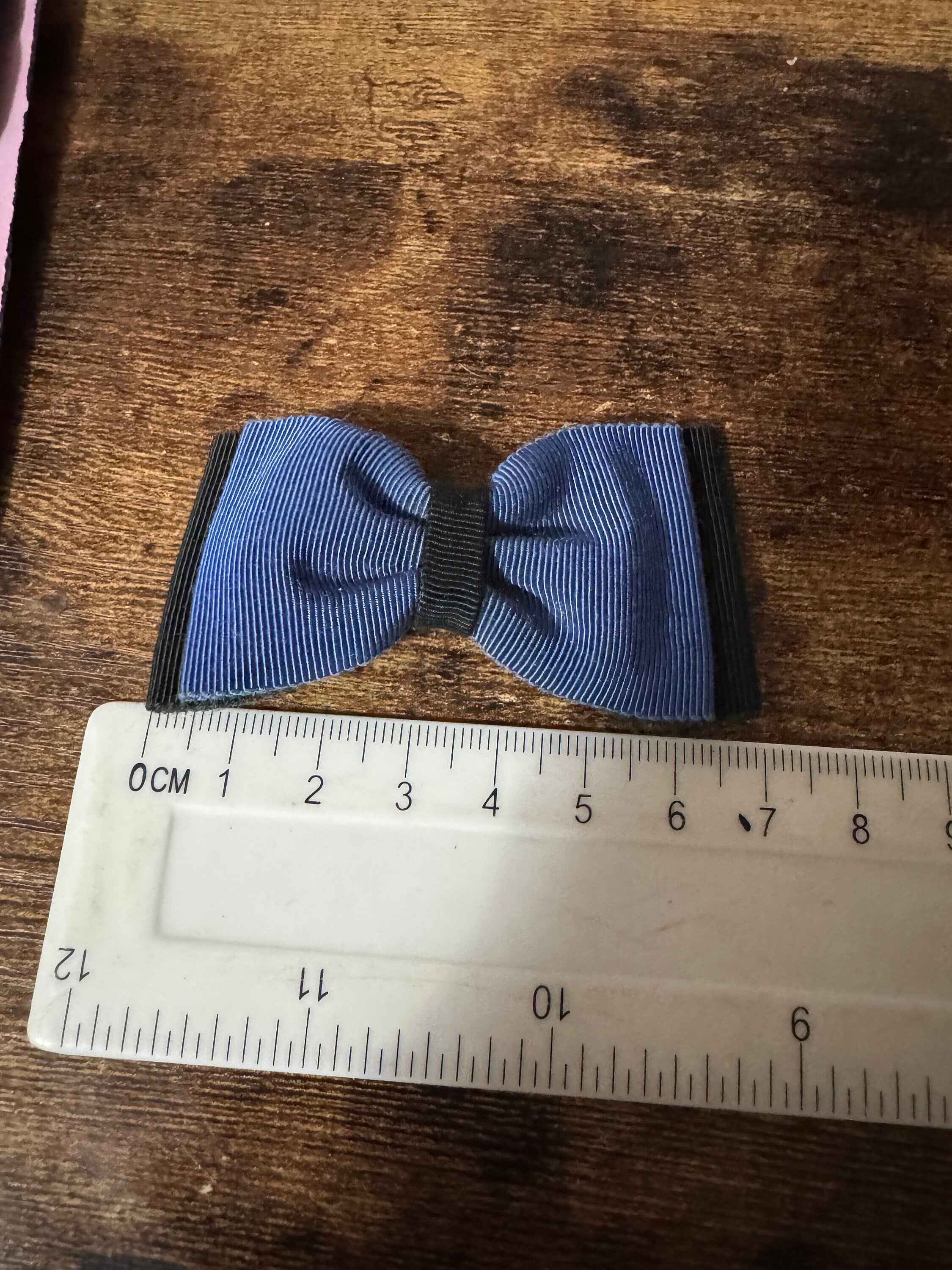 Vintage pair of Blue black grosgrain BOW shoe clips