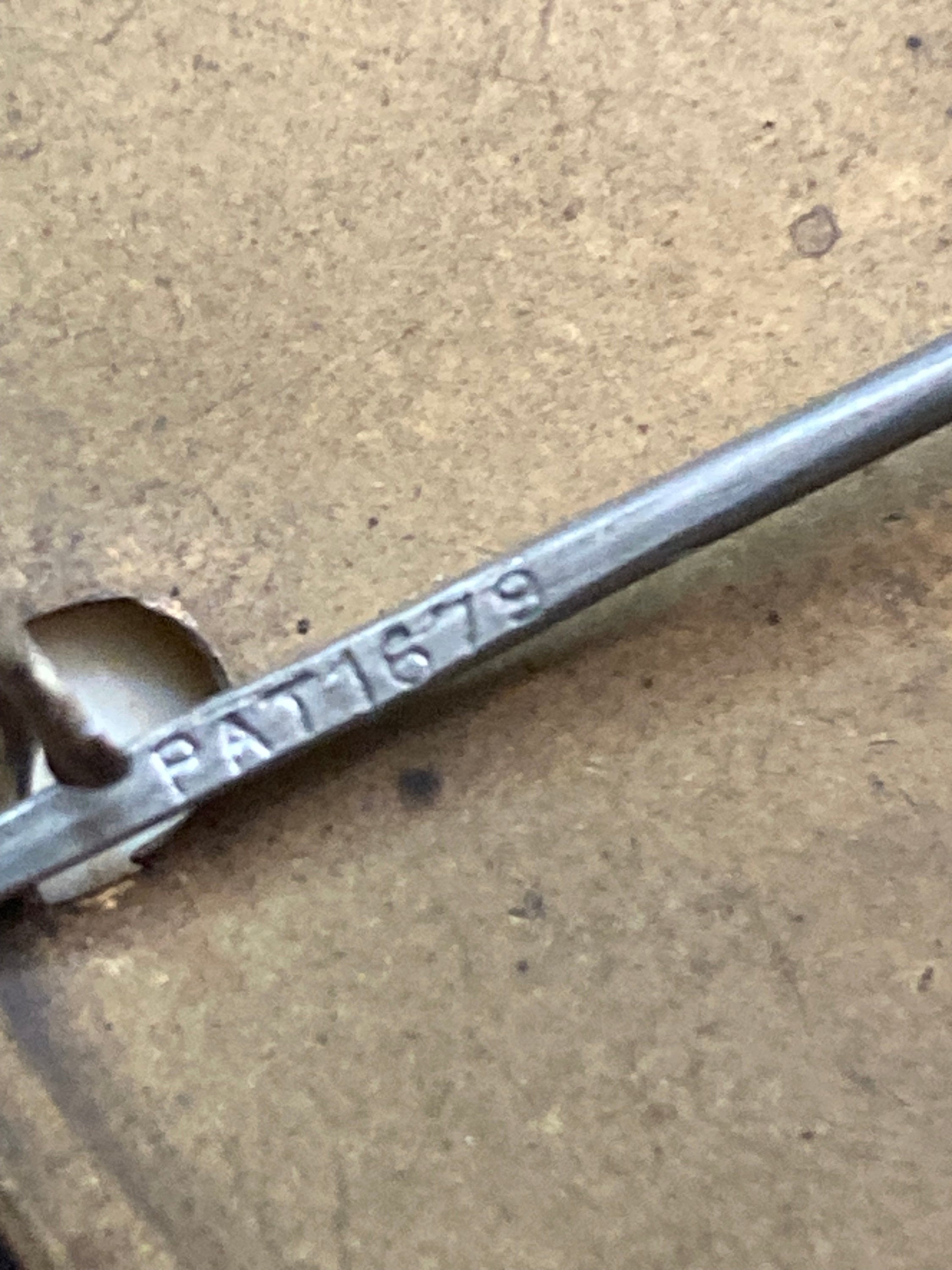 Vintage Edwardian Celluloid Cameo Brooch: Gilt Metal Framed Lady Pin