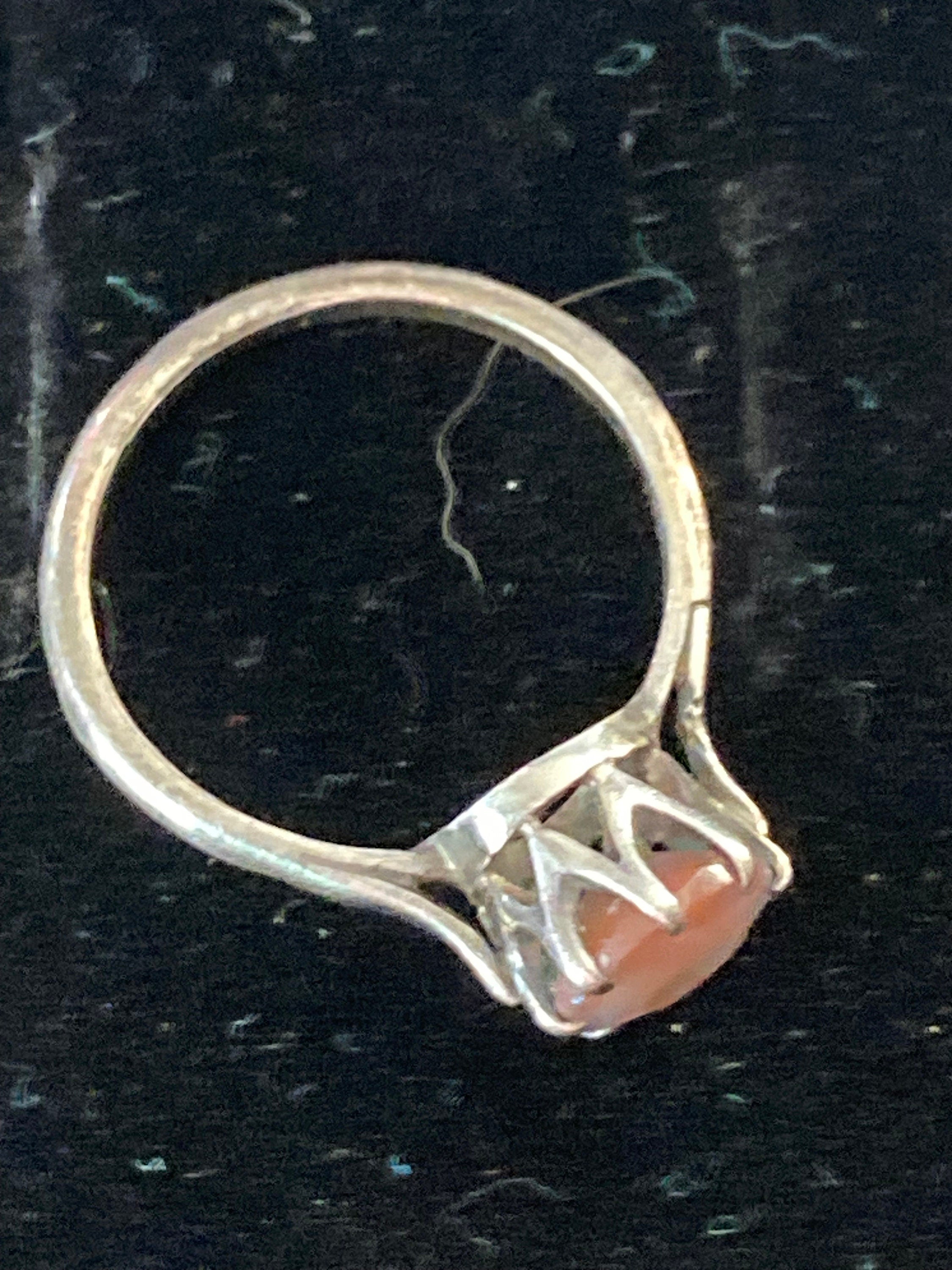 Uk size M antique 7mm saphiret ring gemstone 925 sterling silver 2 grams