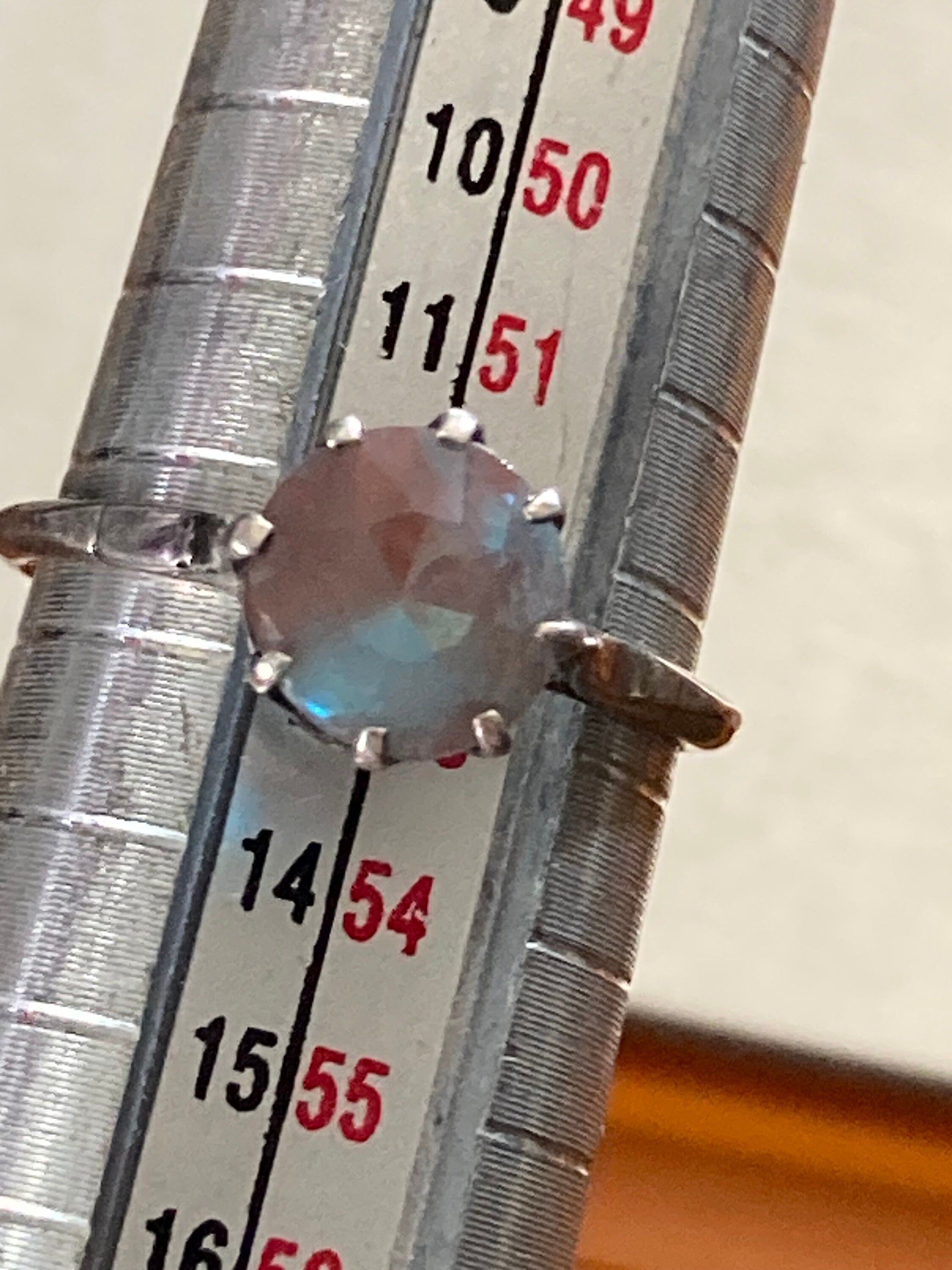 Uk size M antique 7mm saphiret ring gemstone 925 sterling silver 2 grams