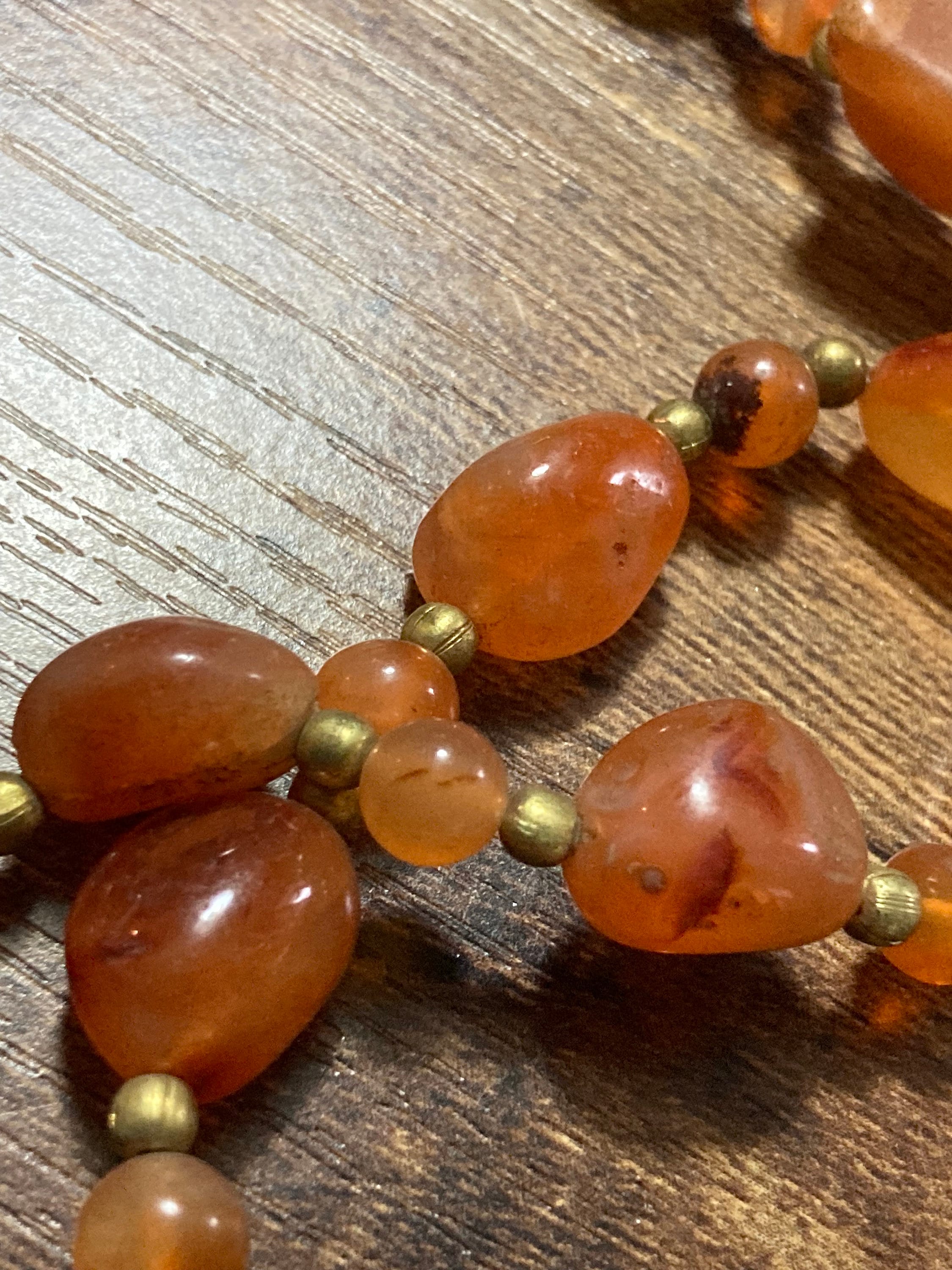 Vintage beaded natural necklace gemstone long bead necklace