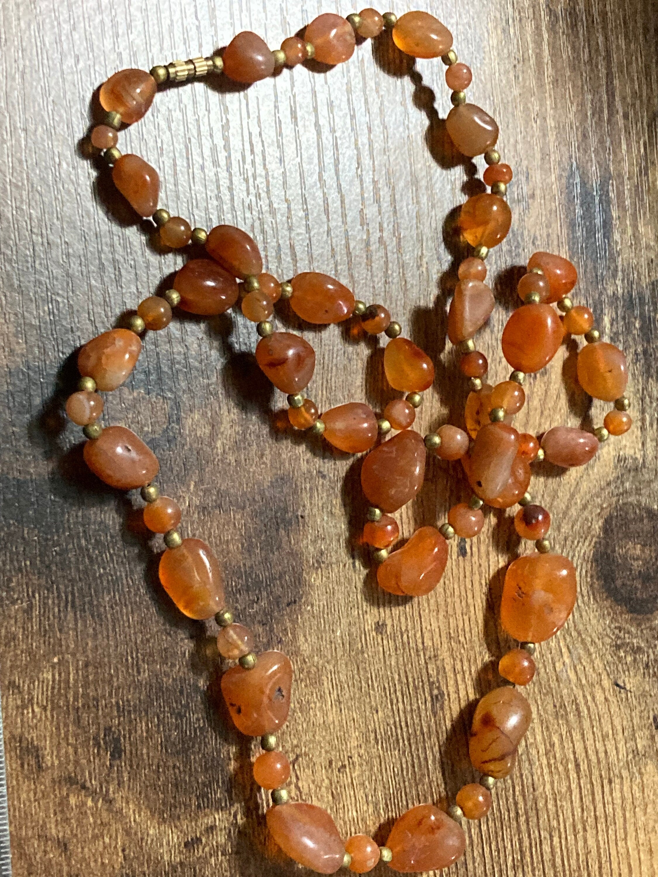 Vintage beaded natural necklace gemstone long bead necklace