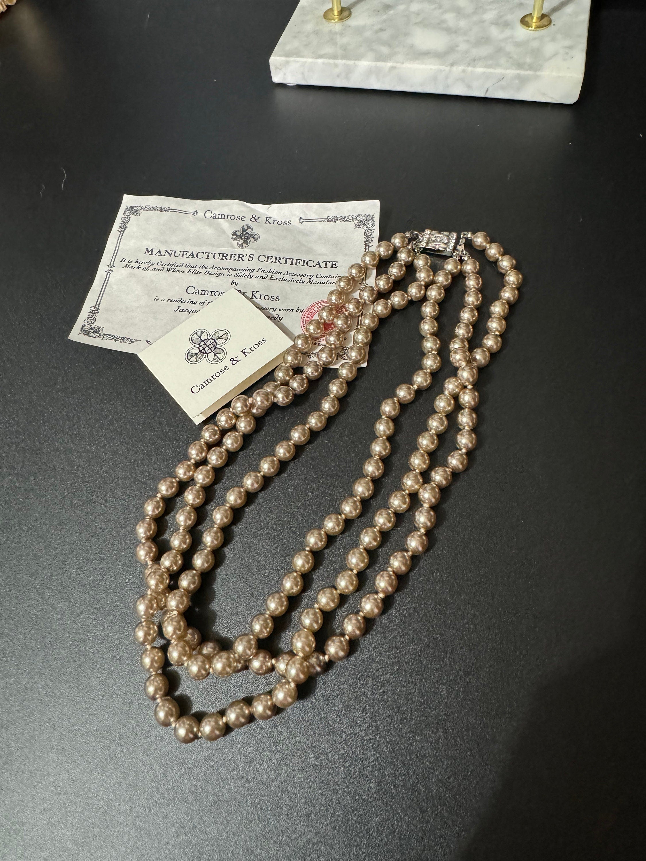 Camrose & Kross JBK Pearl Necklace: 3-Row Multi Strand