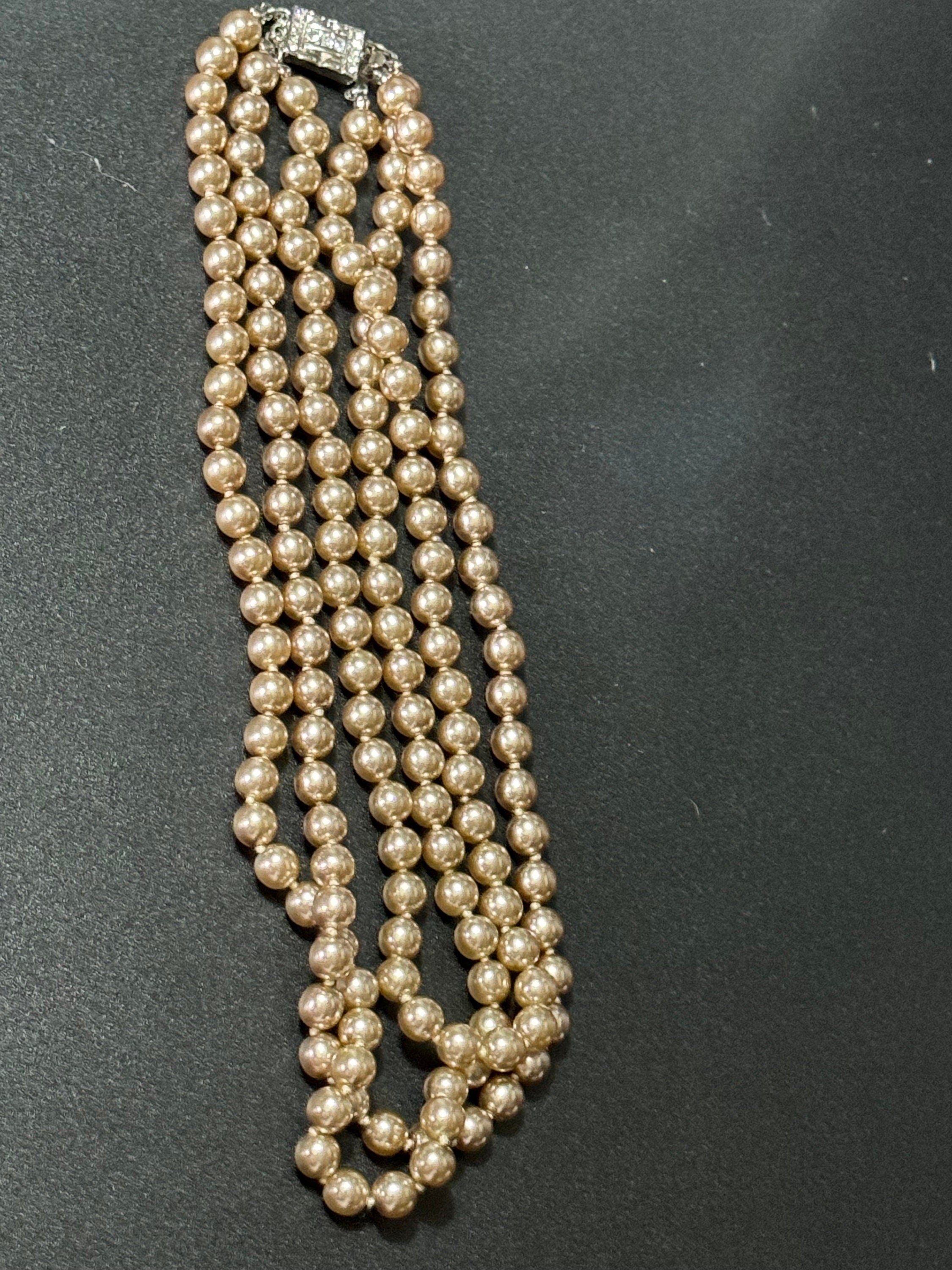 Camrose & Kross JBK Pearl Necklace: 3-Row Multi Strand