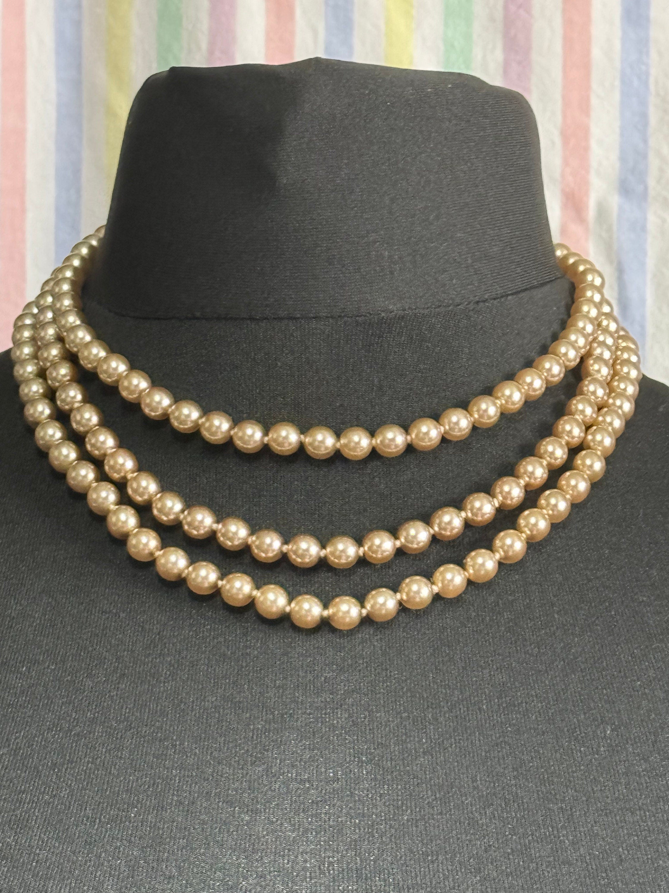 Camrose & Kross JBK Pearl Necklace: 3-Row Multi Strand