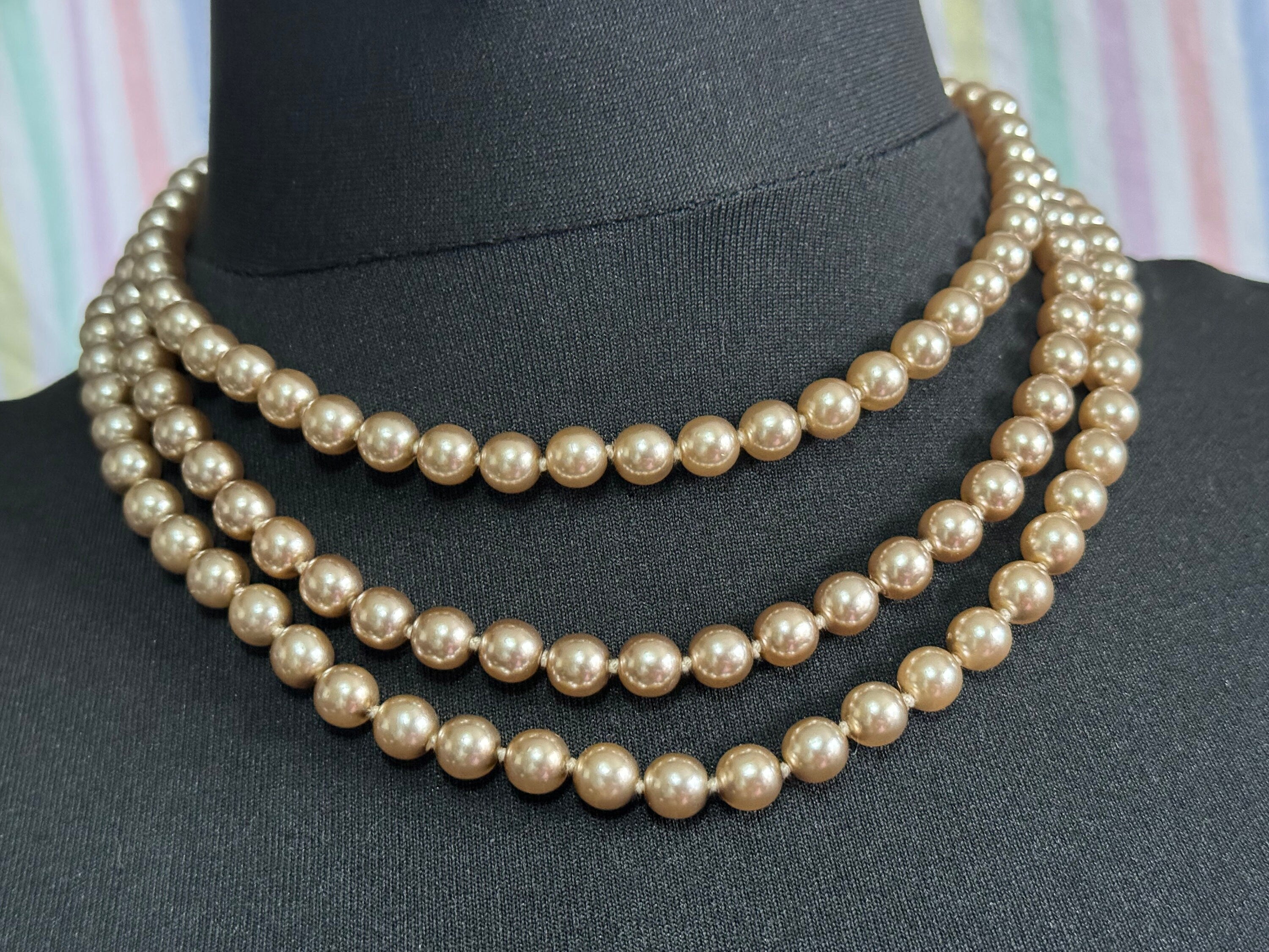 Camrose & Kross JBK Pearl Necklace: 3-Row Multi Strand