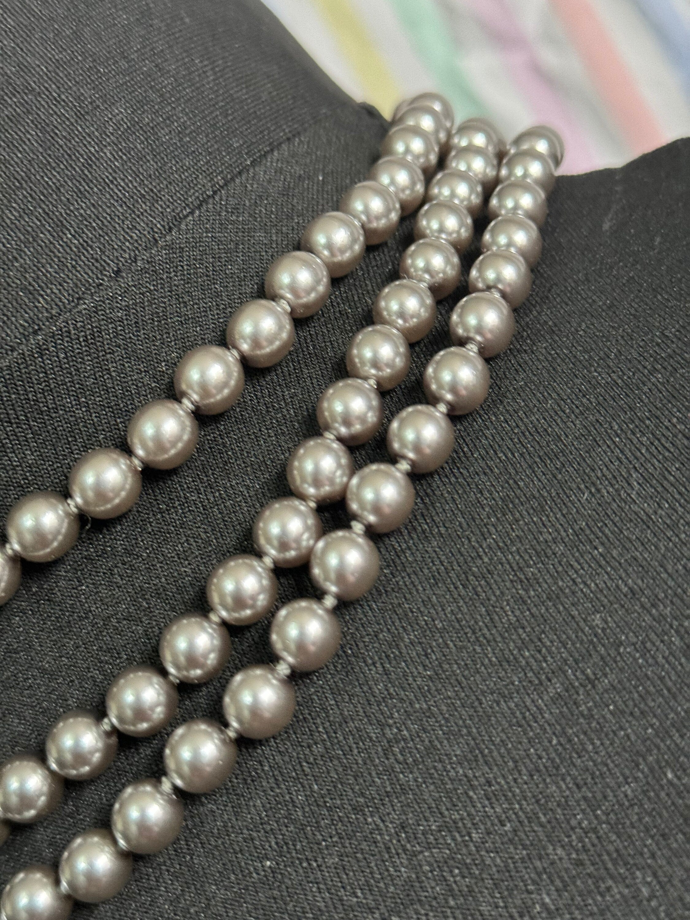 JBK Camrose & Kross Grey Pearl Multi Strand Necklace