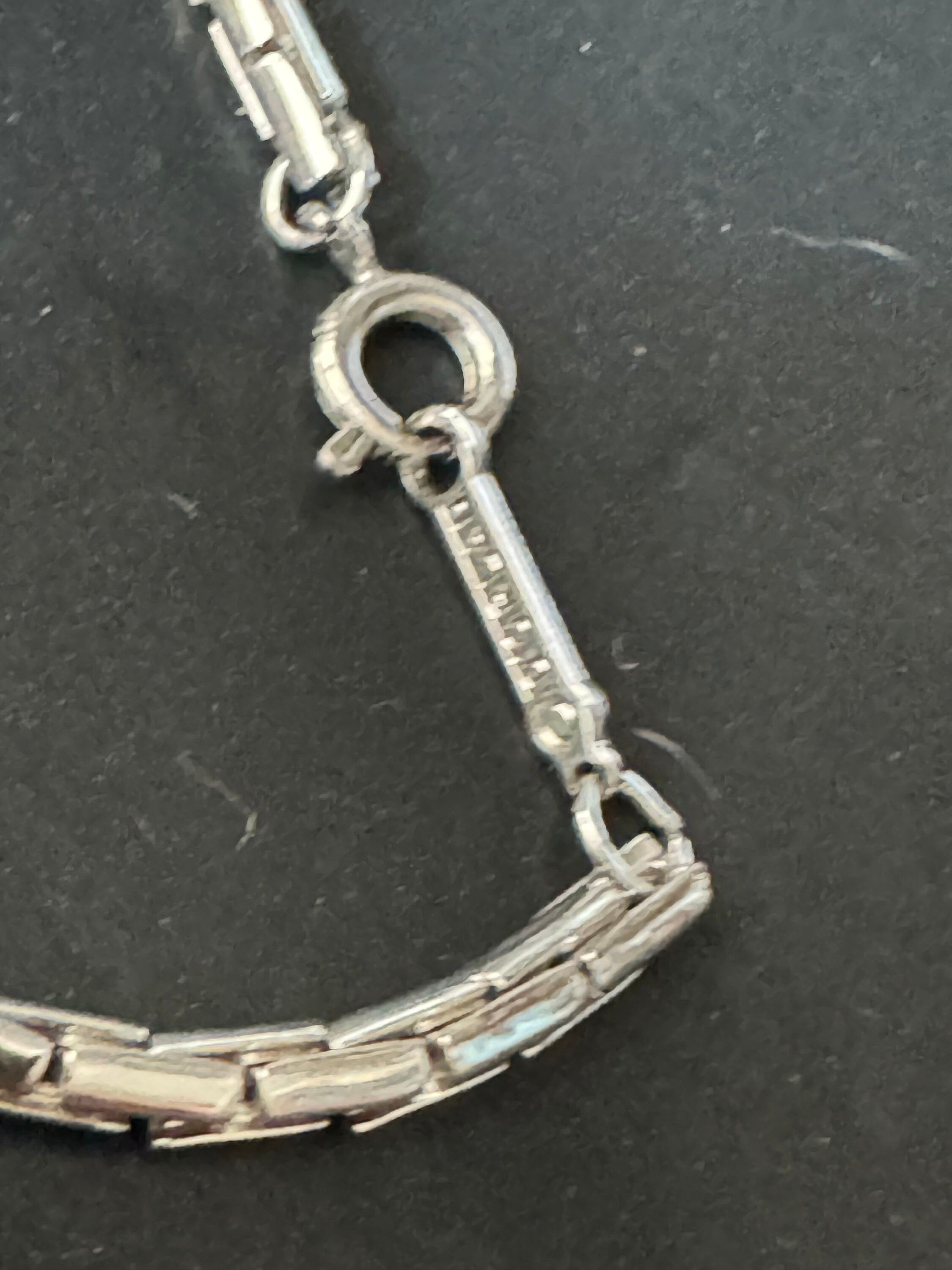 Signed d’orlan designer long 48cm silver plated chain necklace