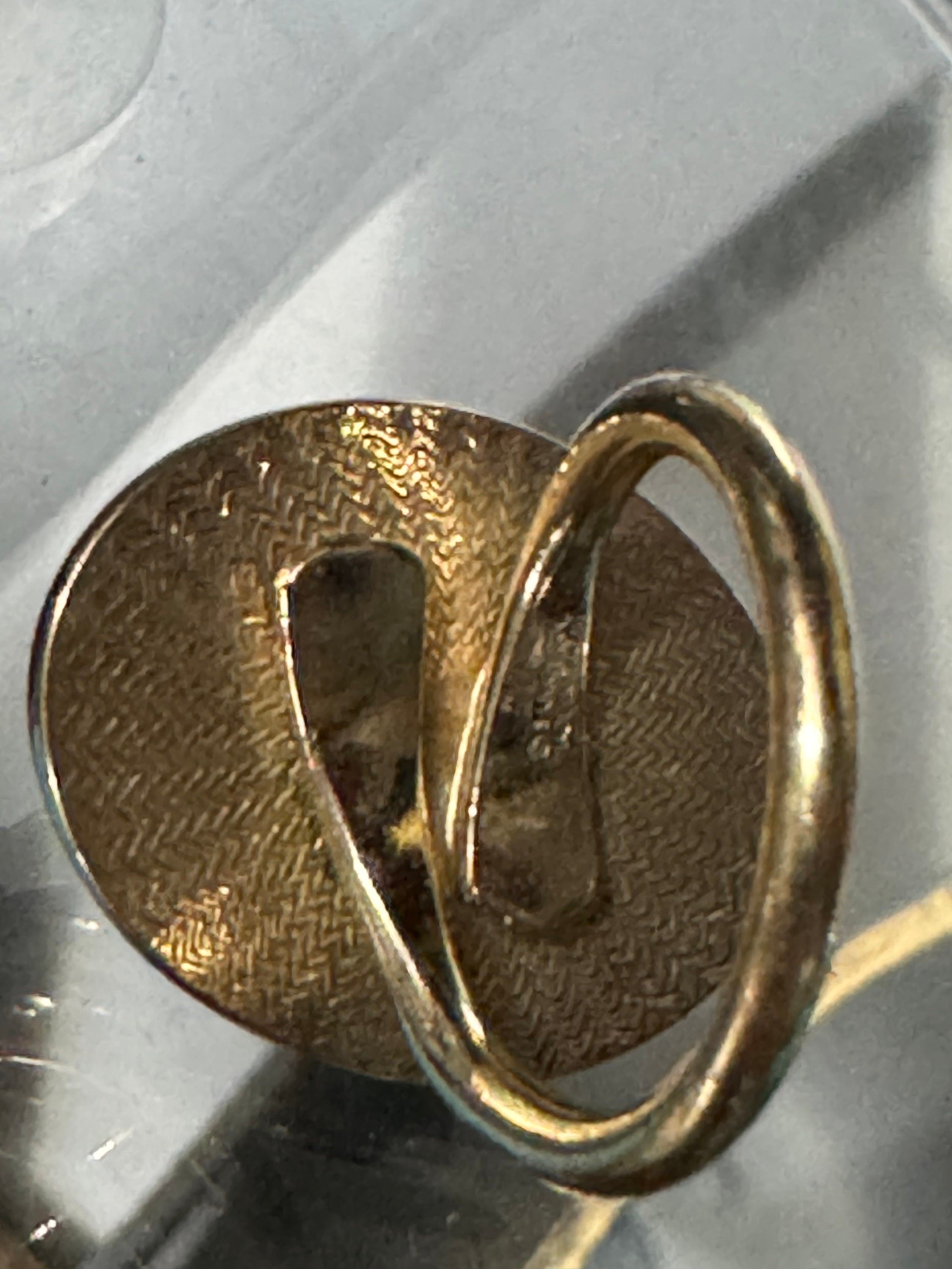 Sarah Coventry gold 1970s brutalist brown gemstone large cocktail ring adjustable L M N