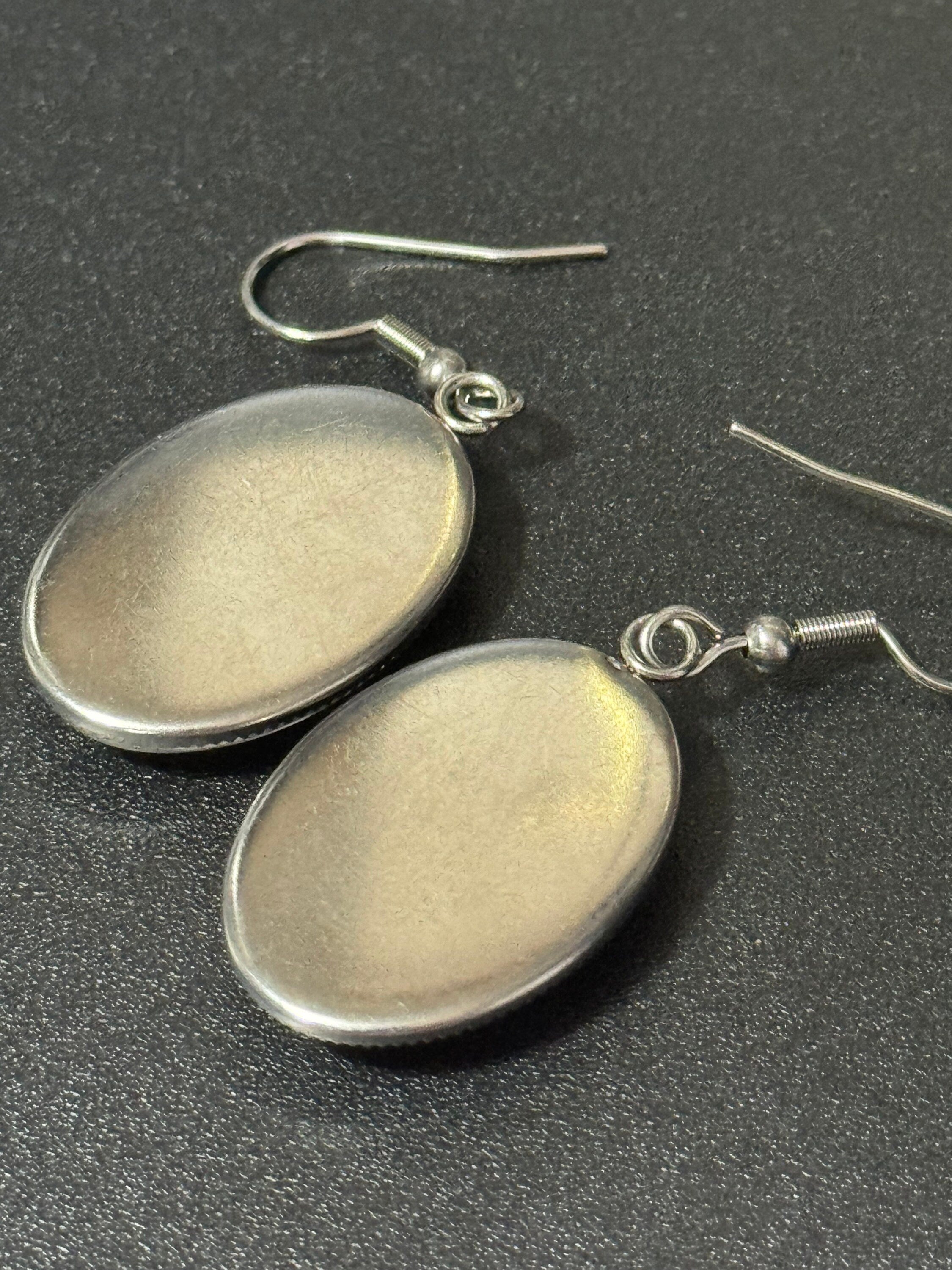 Pink Rose Earrings: Garden Flower Stainless Steel Drop Earrings