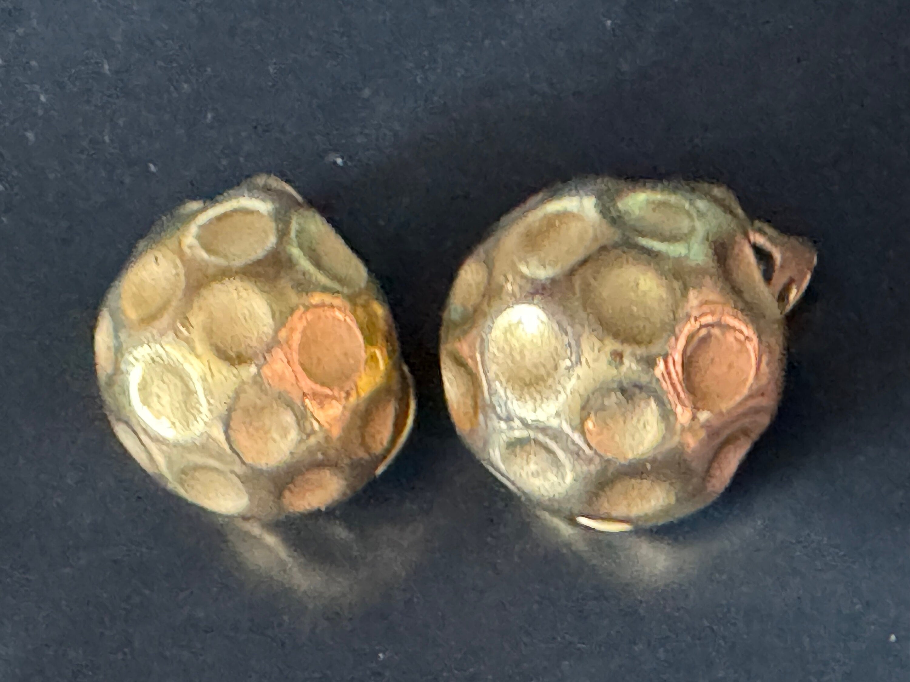 Signed vendome designer gold tone domed modernist Clip On Earrings