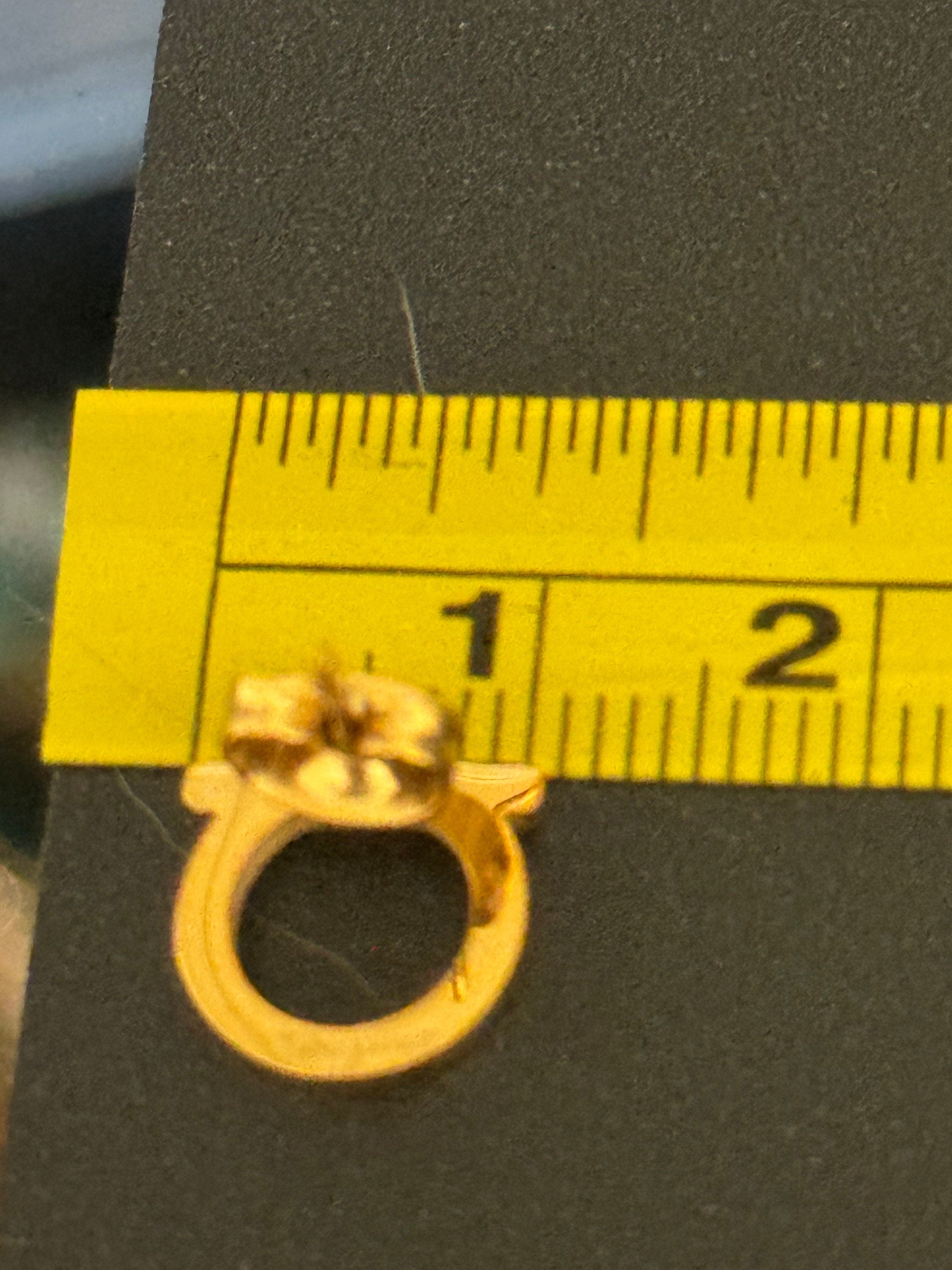 Signed salvatore ferragamo Italian small gold plated stud earrings for pierced ears
