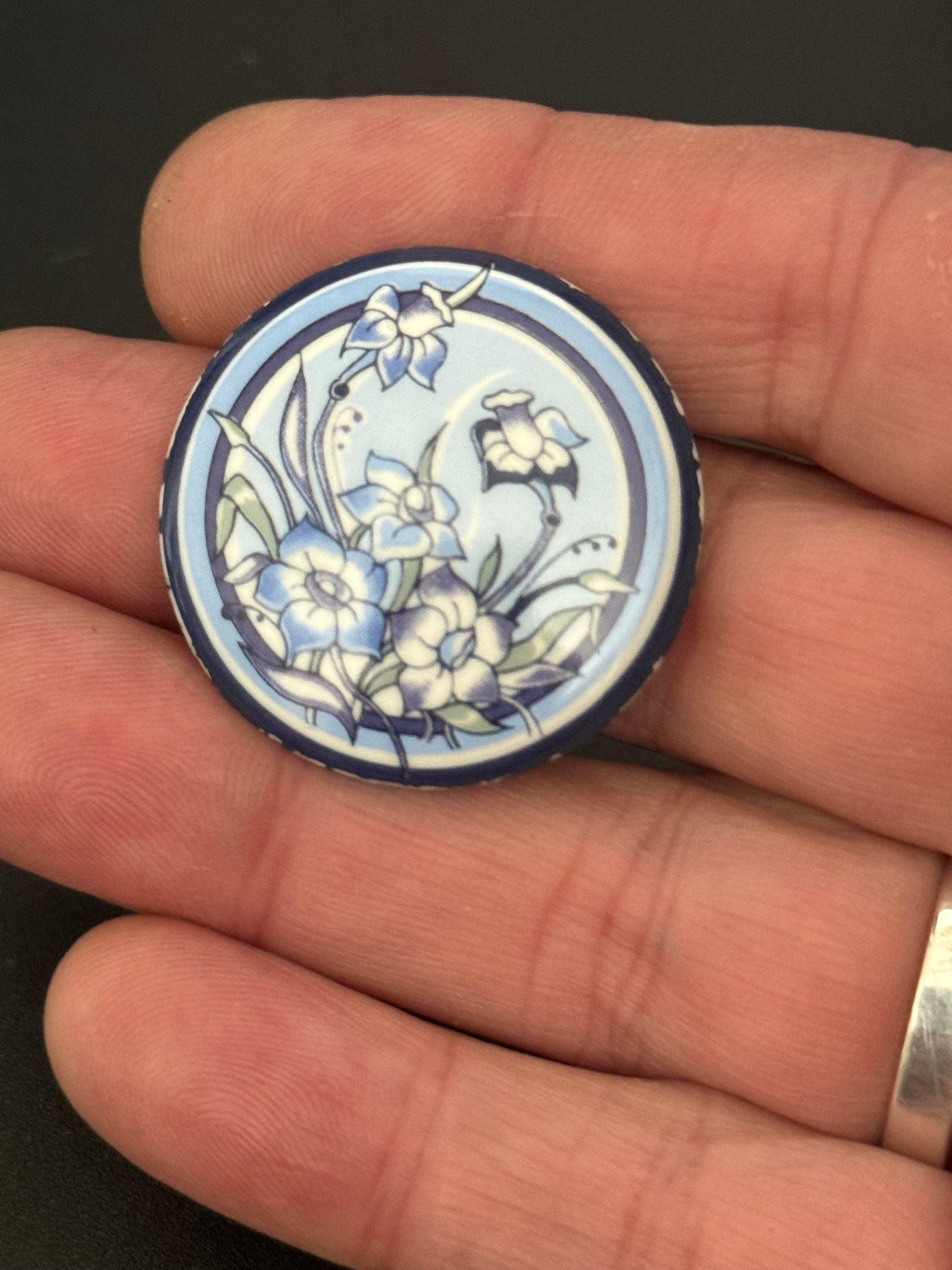 Vintage Michaela Frey Austrian Enamel Floral Brooch