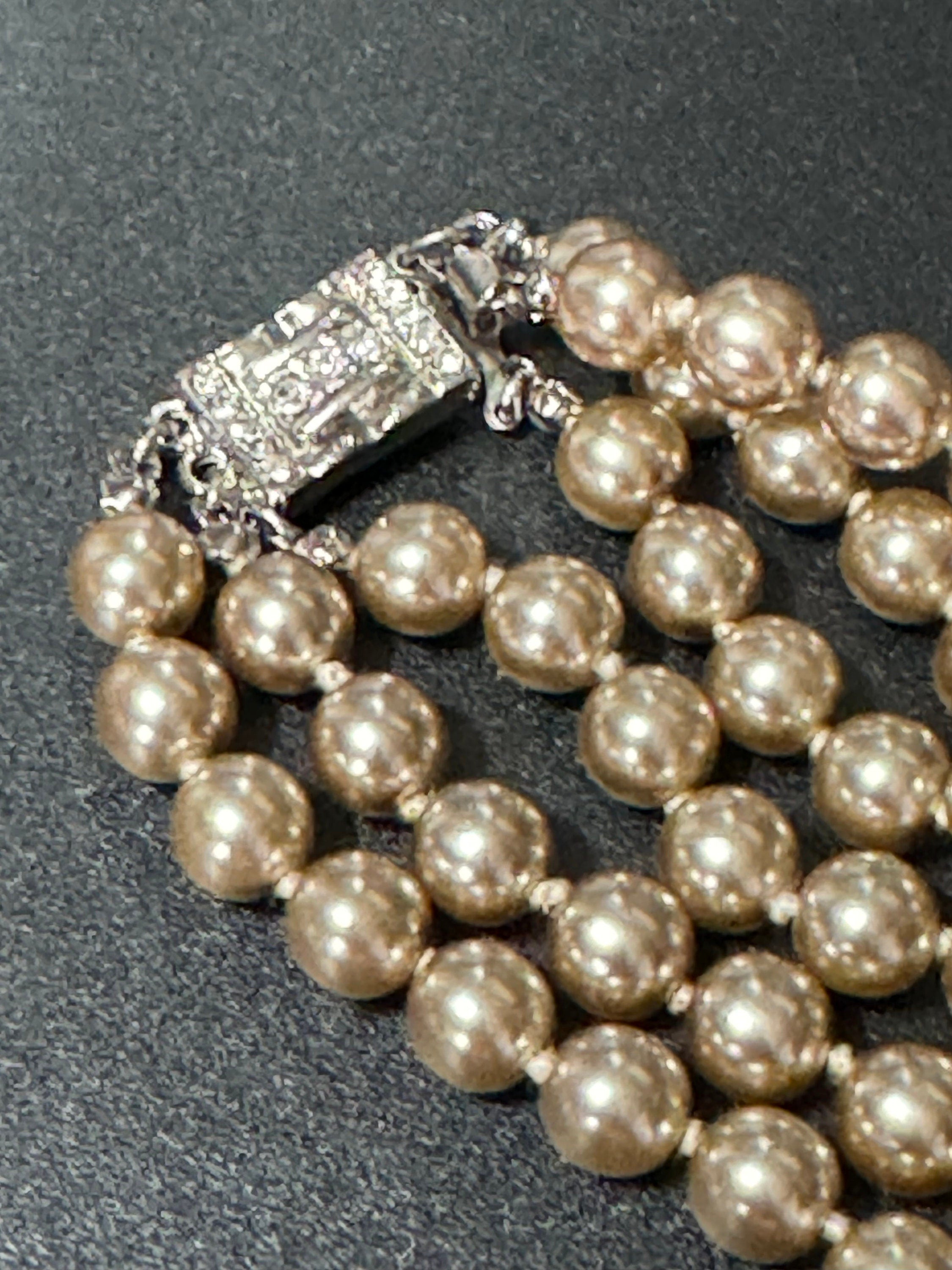 Camrose & Kross JBK Pearl Necklace: 3-Row Multi Strand