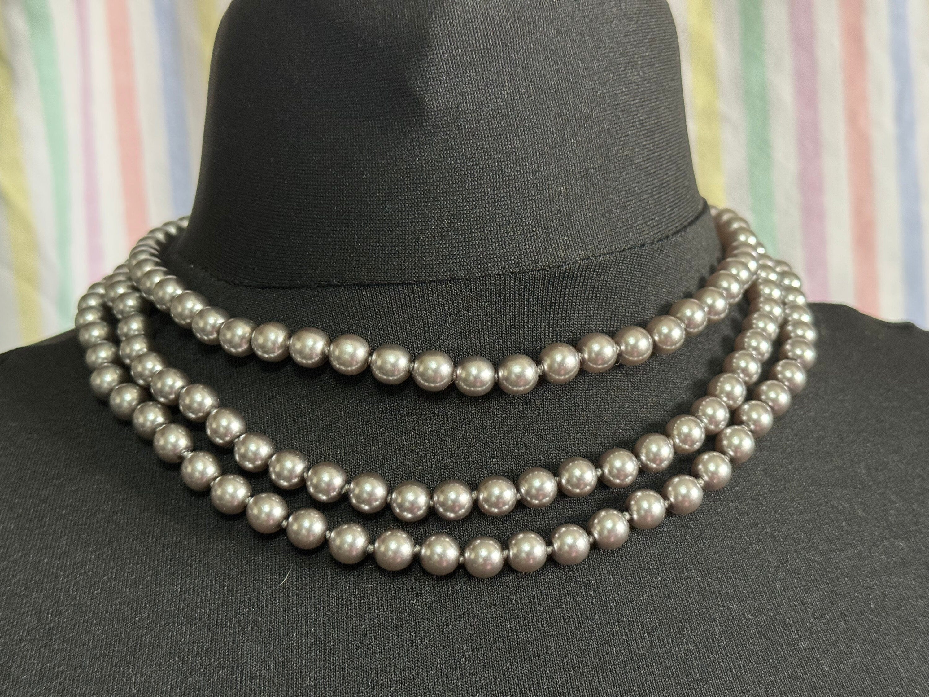JBK Camrose & Kross Grey Pearl Multi Strand Necklace