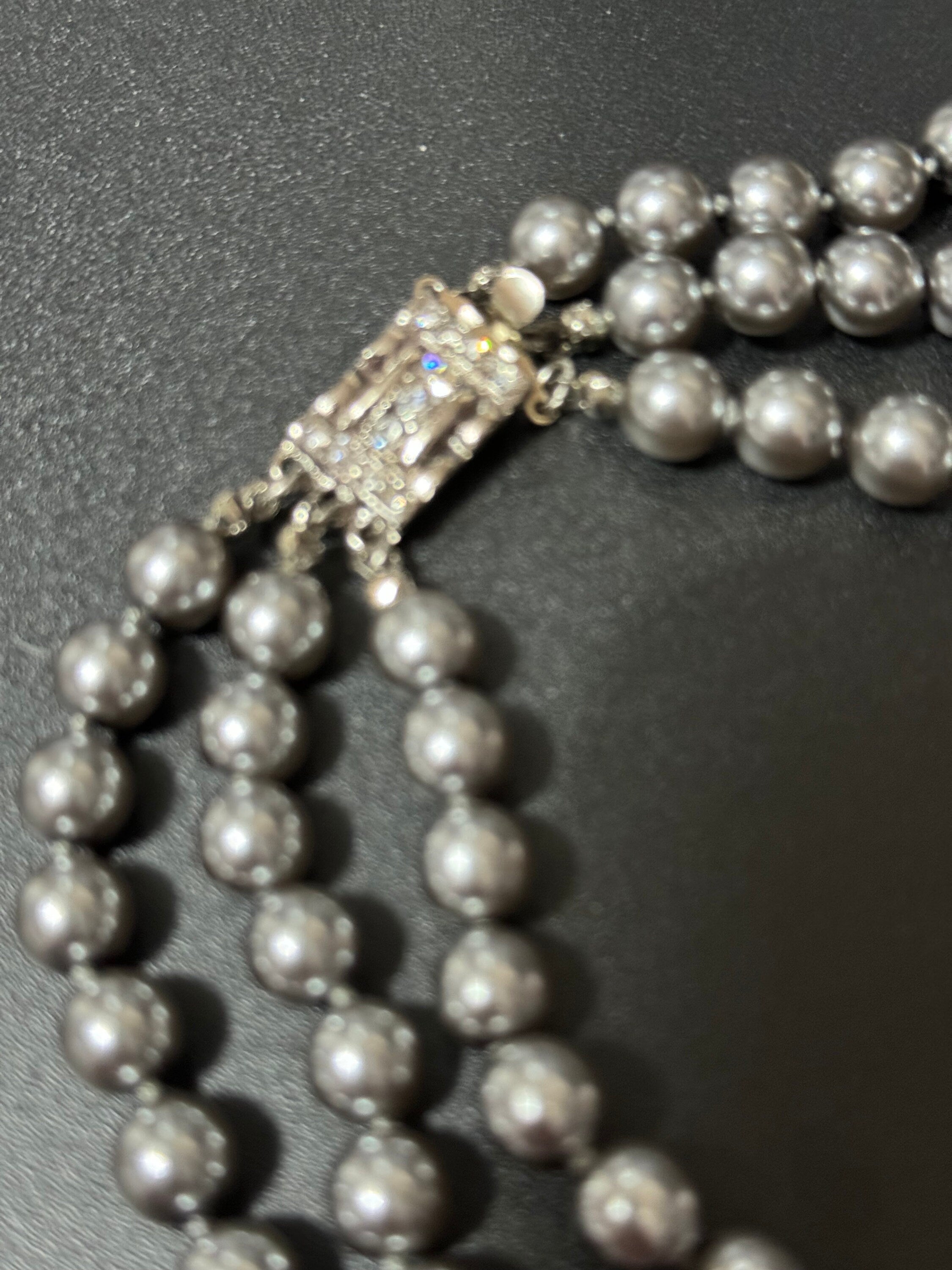 JBK Camrose & Kross Grey Pearl Multi Strand Necklace