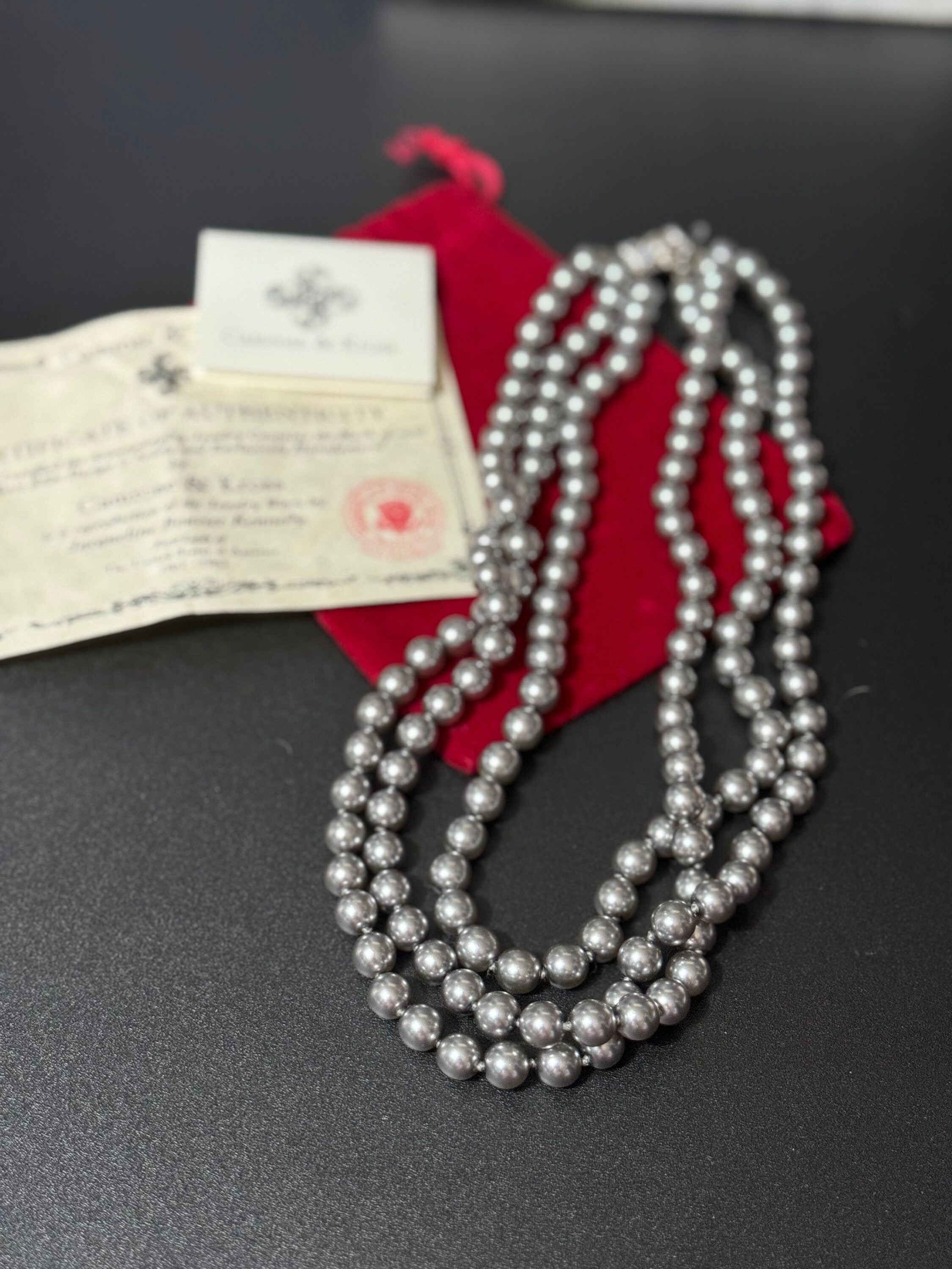 JBK Camrose & Kross Grey Pearl Multi Strand Necklace