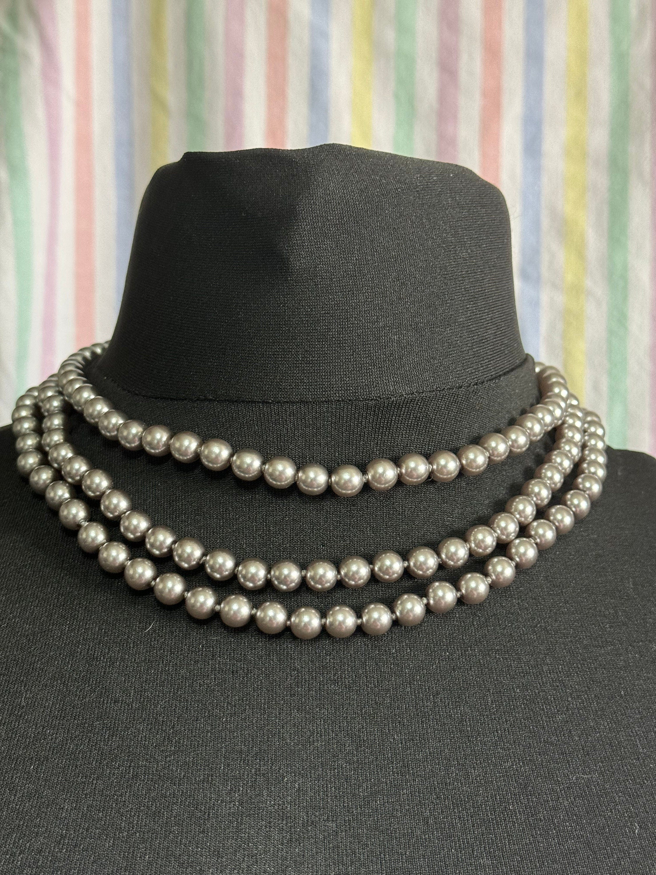 JBK Camrose & Kross Grey Pearl Multi Strand Necklace