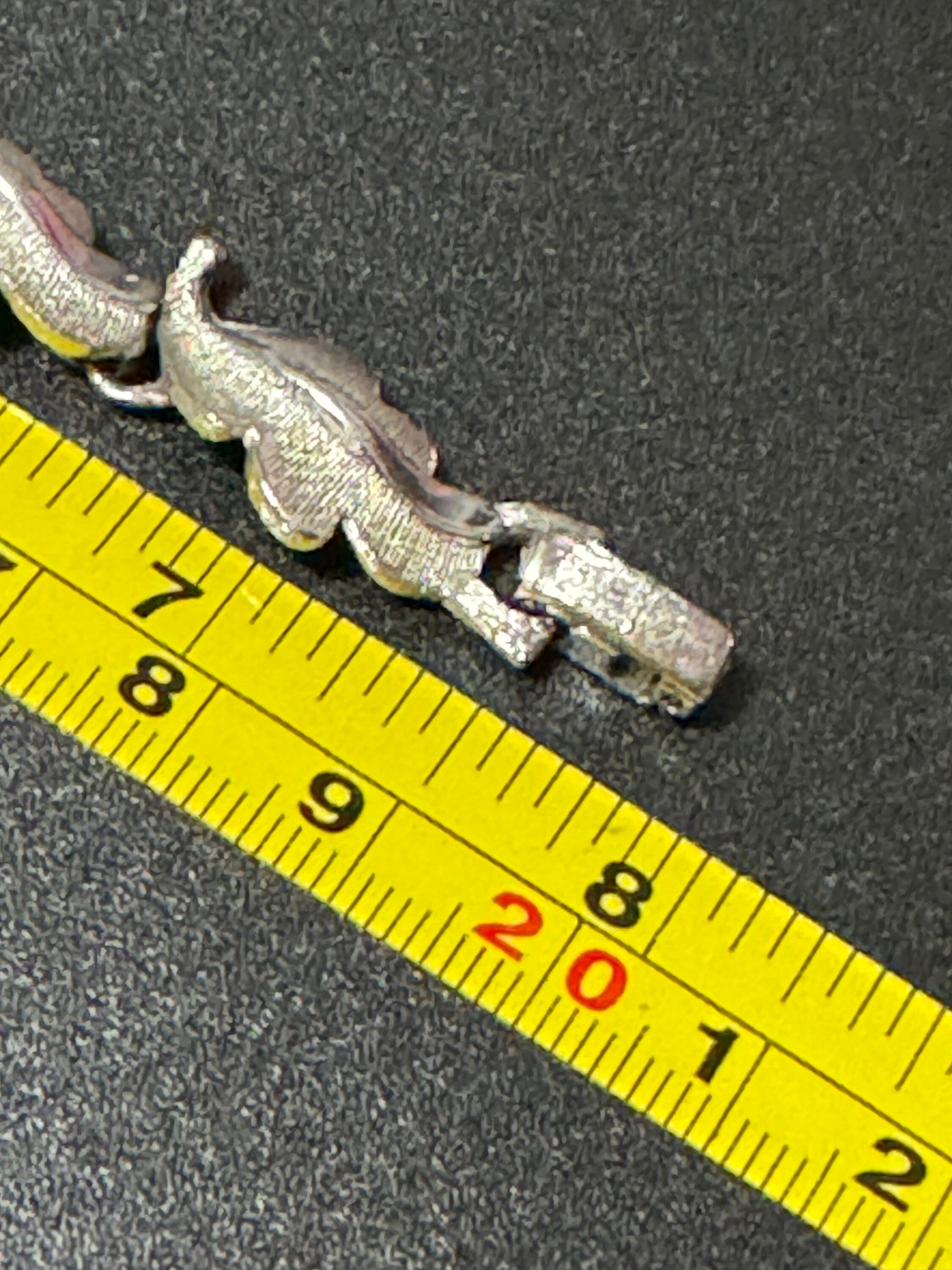 Signed Judy Lee vintage Silver tone leaf bracelet panel link mid century