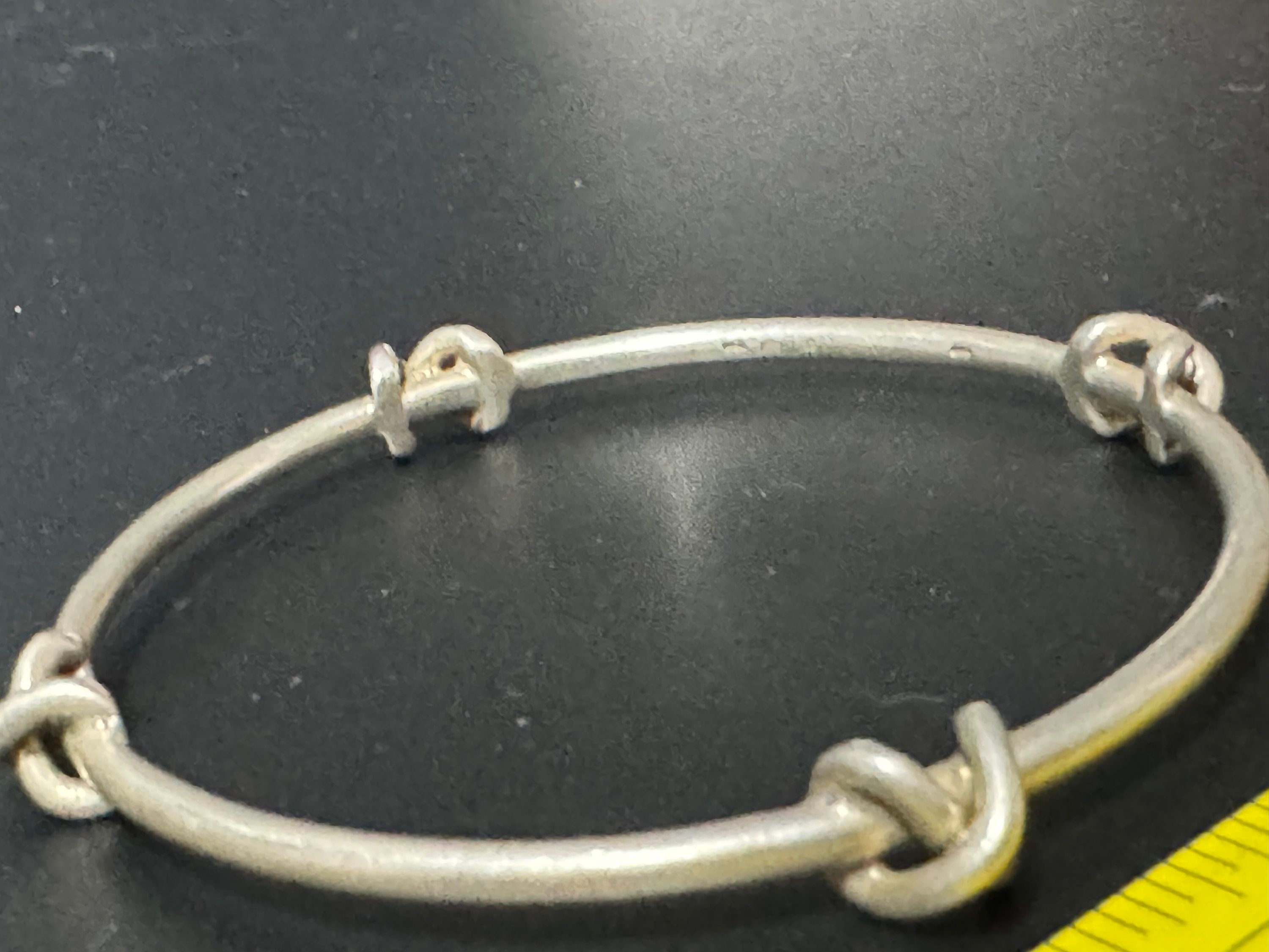 Vintage WSG Solid 925 silver modernist brutalist knot Bangle Bracelet 19.3 grams