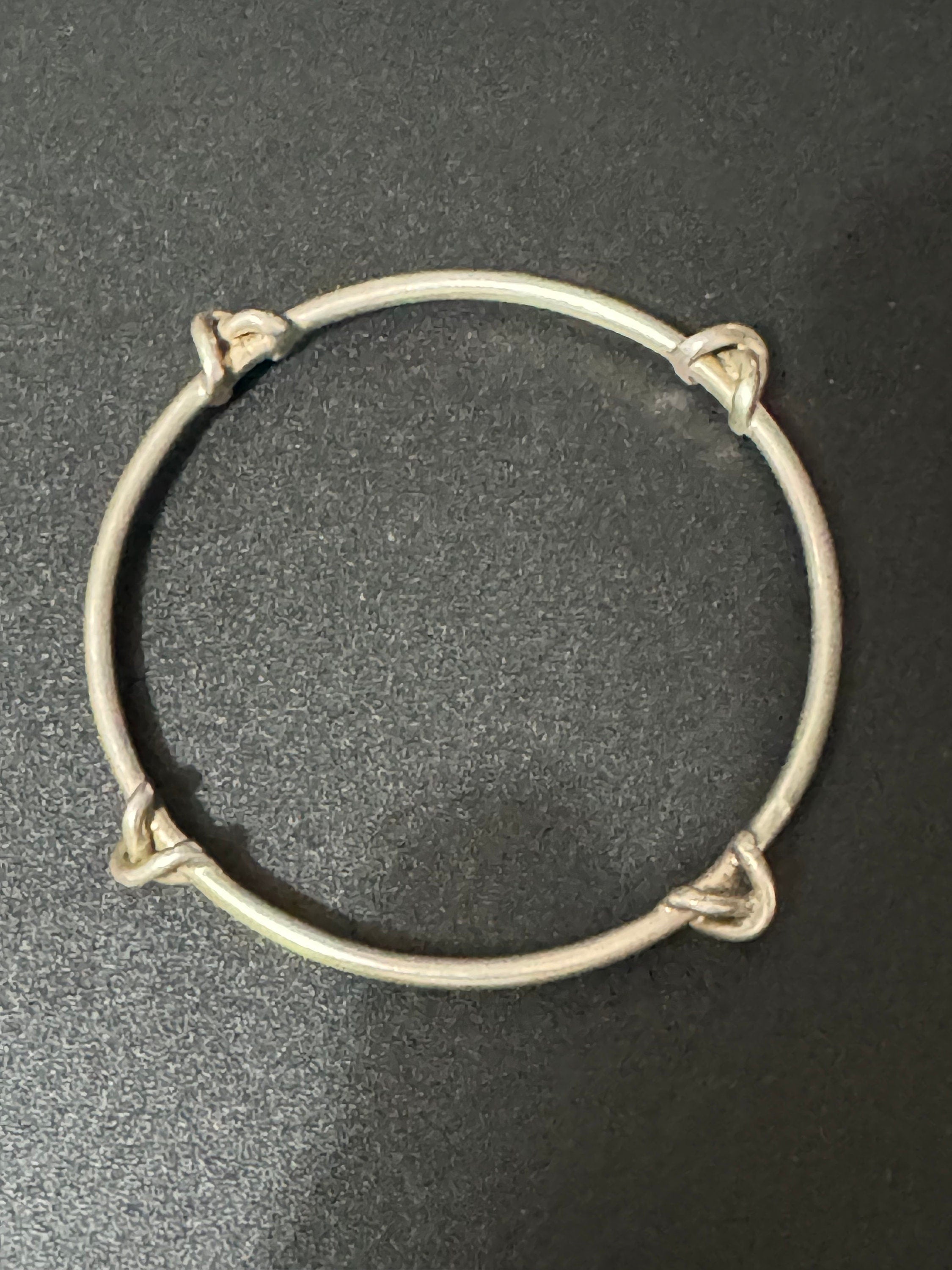 Vintage WSG Solid 925 silver modernist brutalist knot Bangle Bracelet 19.3 grams