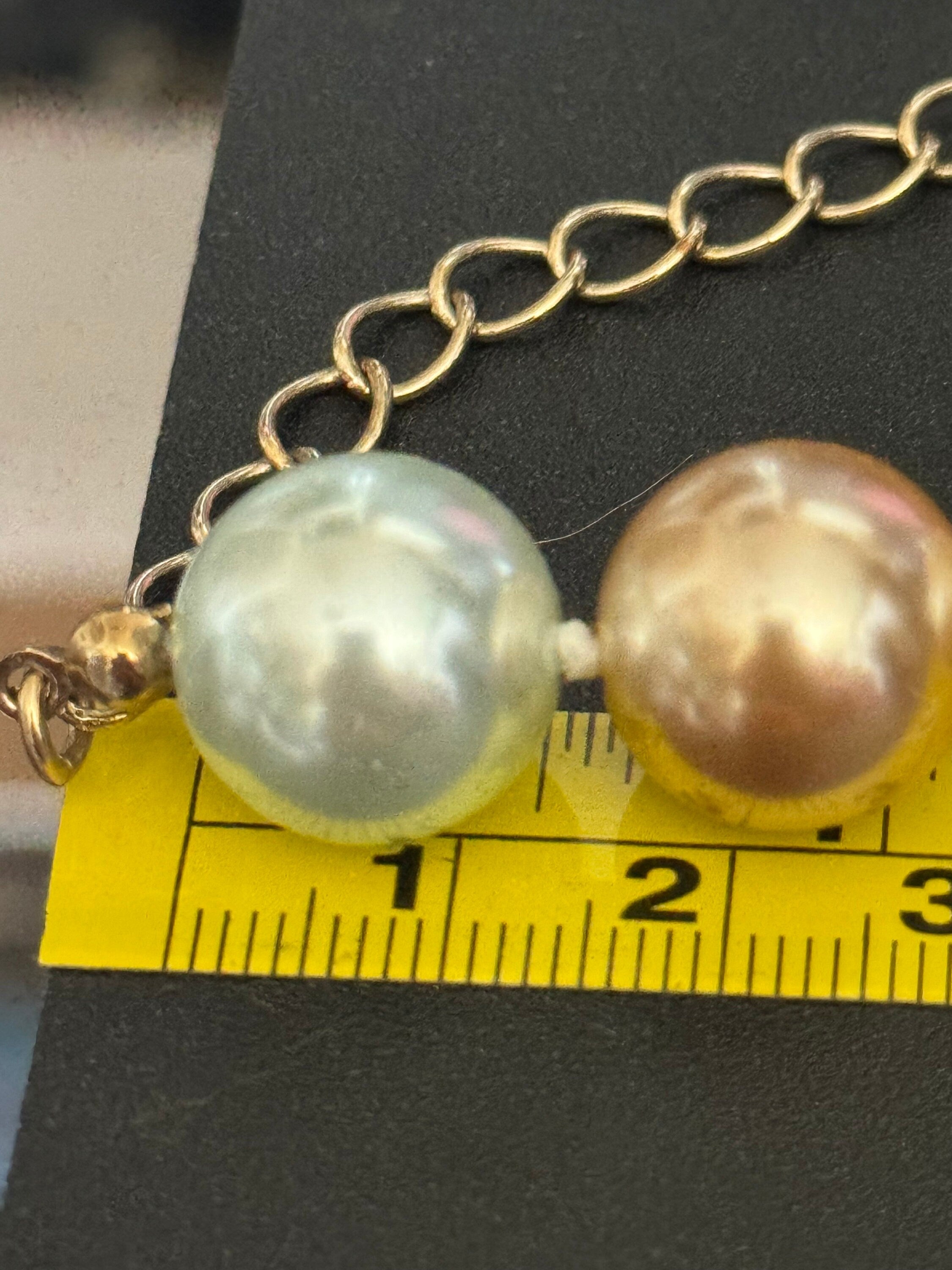 Signed KJL pearl necklace Kenneth lane very chunky faux 1.5cm glass Pearls
