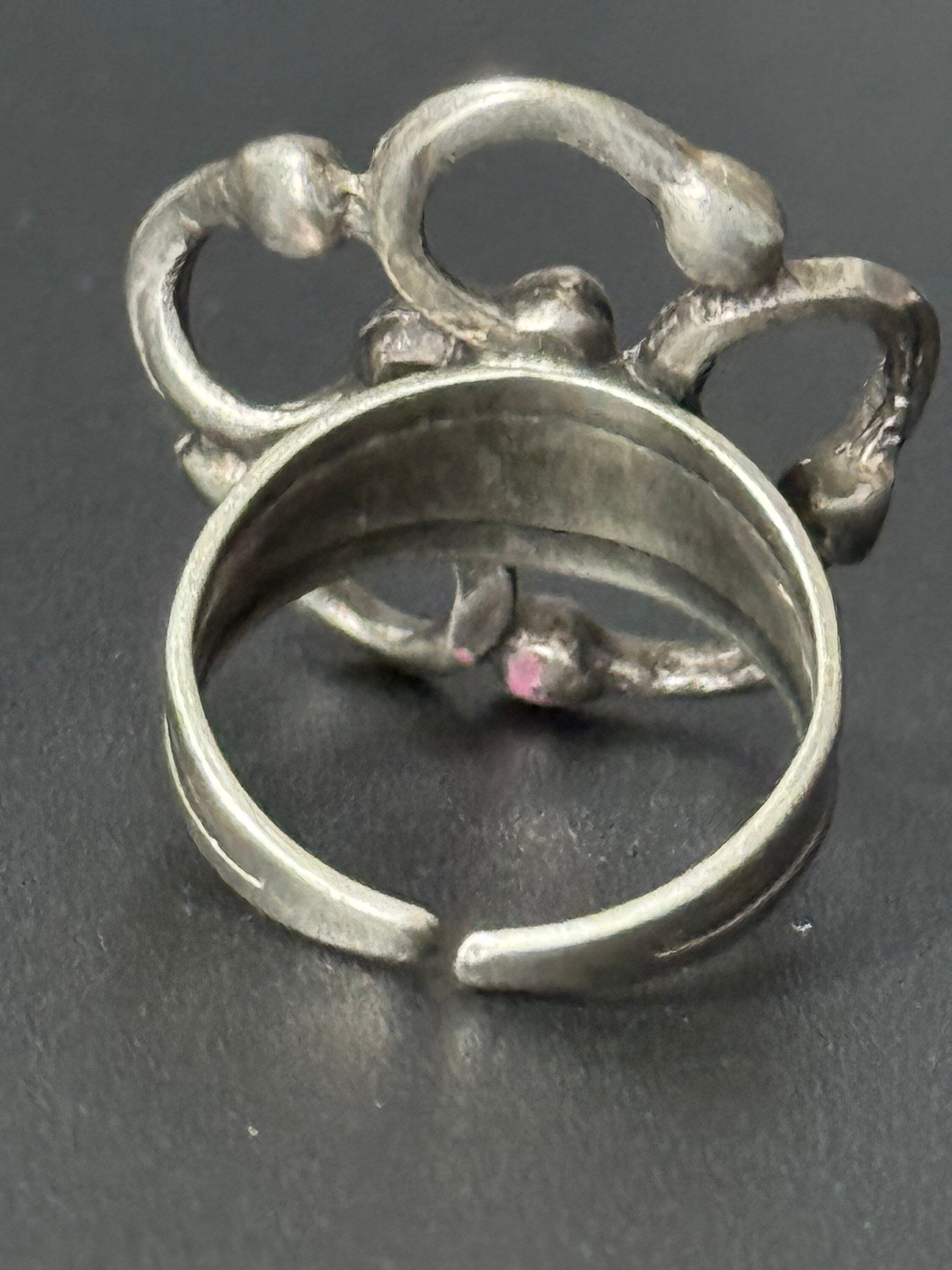Size R plus brutalist heavy 925 Sterling silver ring adjustable
