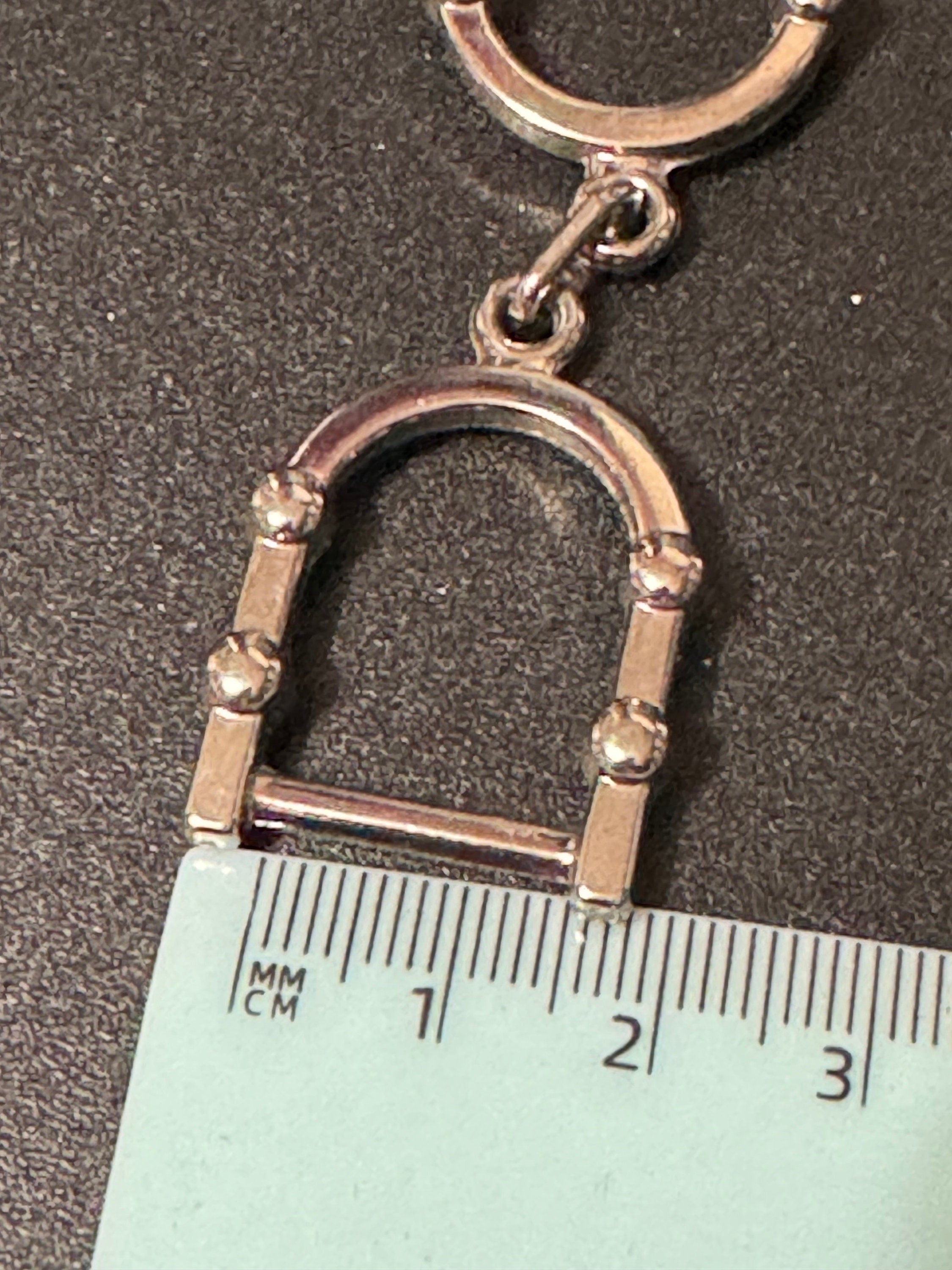 Vintage Pair of silver tone metal horse snaffle bar Shoe buckles clips