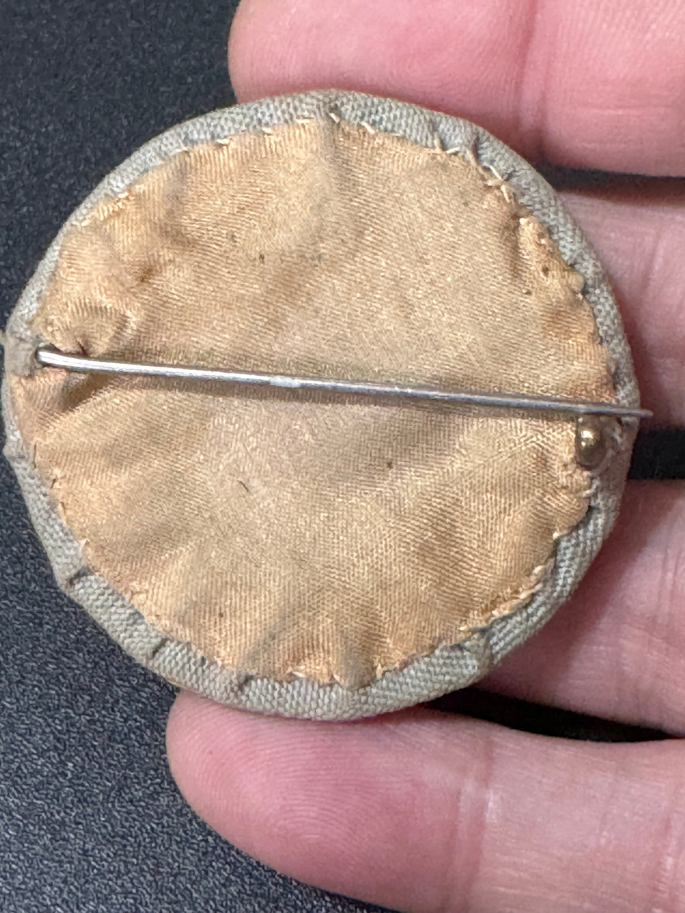 Vintage Petit Point Tapestry Brooch: Handmade Floral Art Deco (4.5cm)