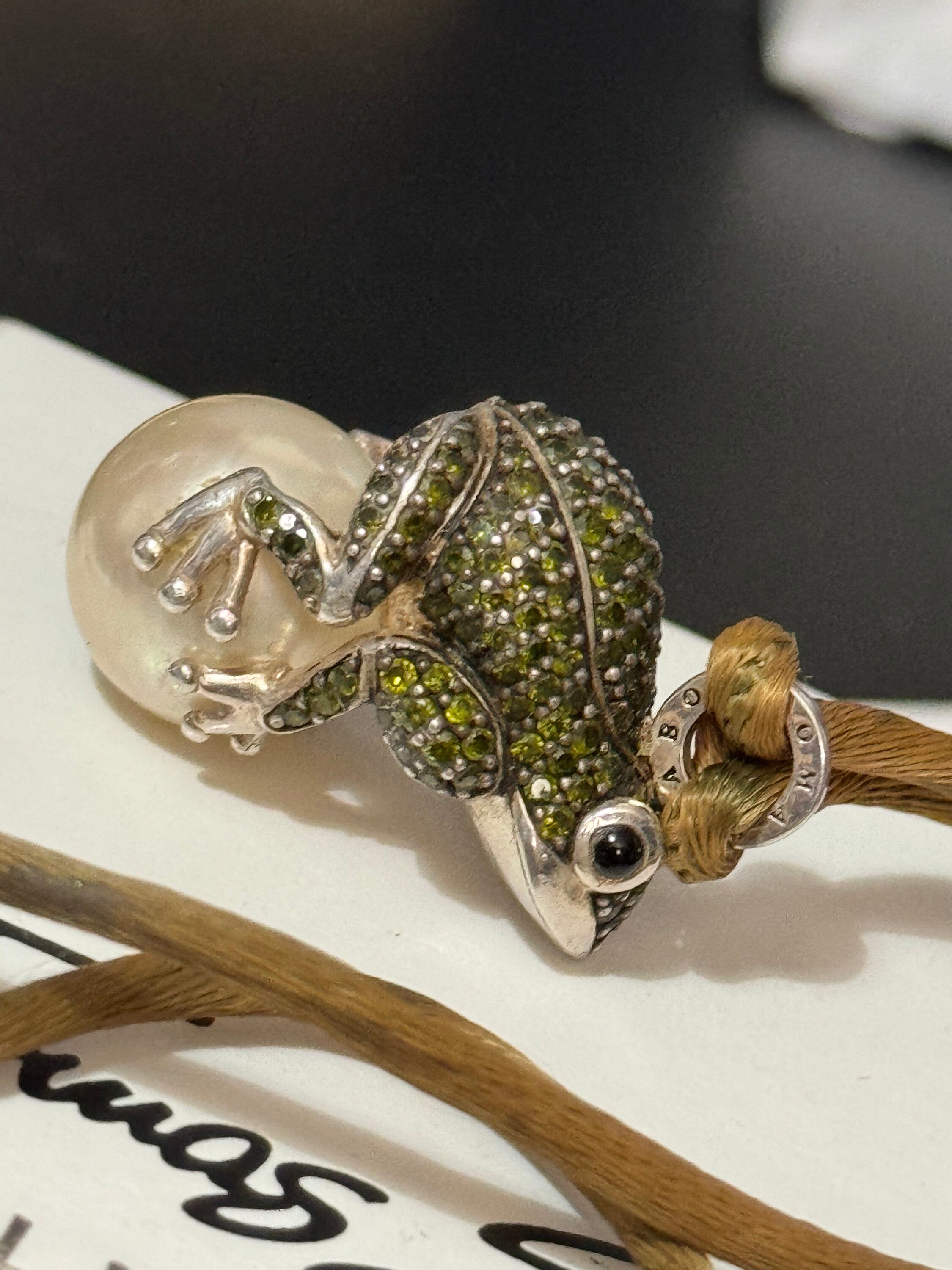 Thomas Sabo 925 sterling silver Frog Prince on a pearl pendant necklace,  designer jewellery
