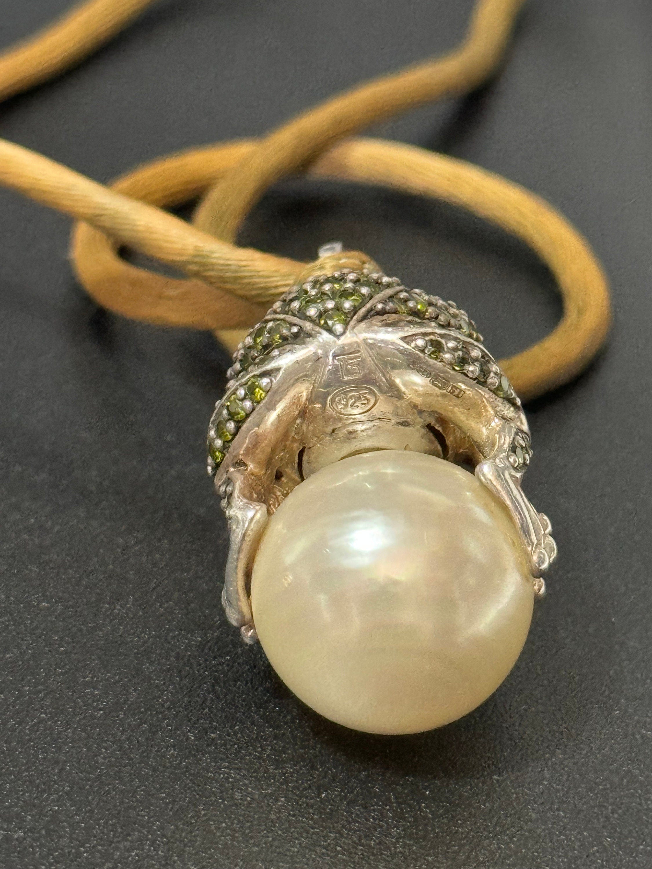 Thomas Sabo 925 sterling silver Frog Prince on a pearl pendant necklace,  designer jewellery